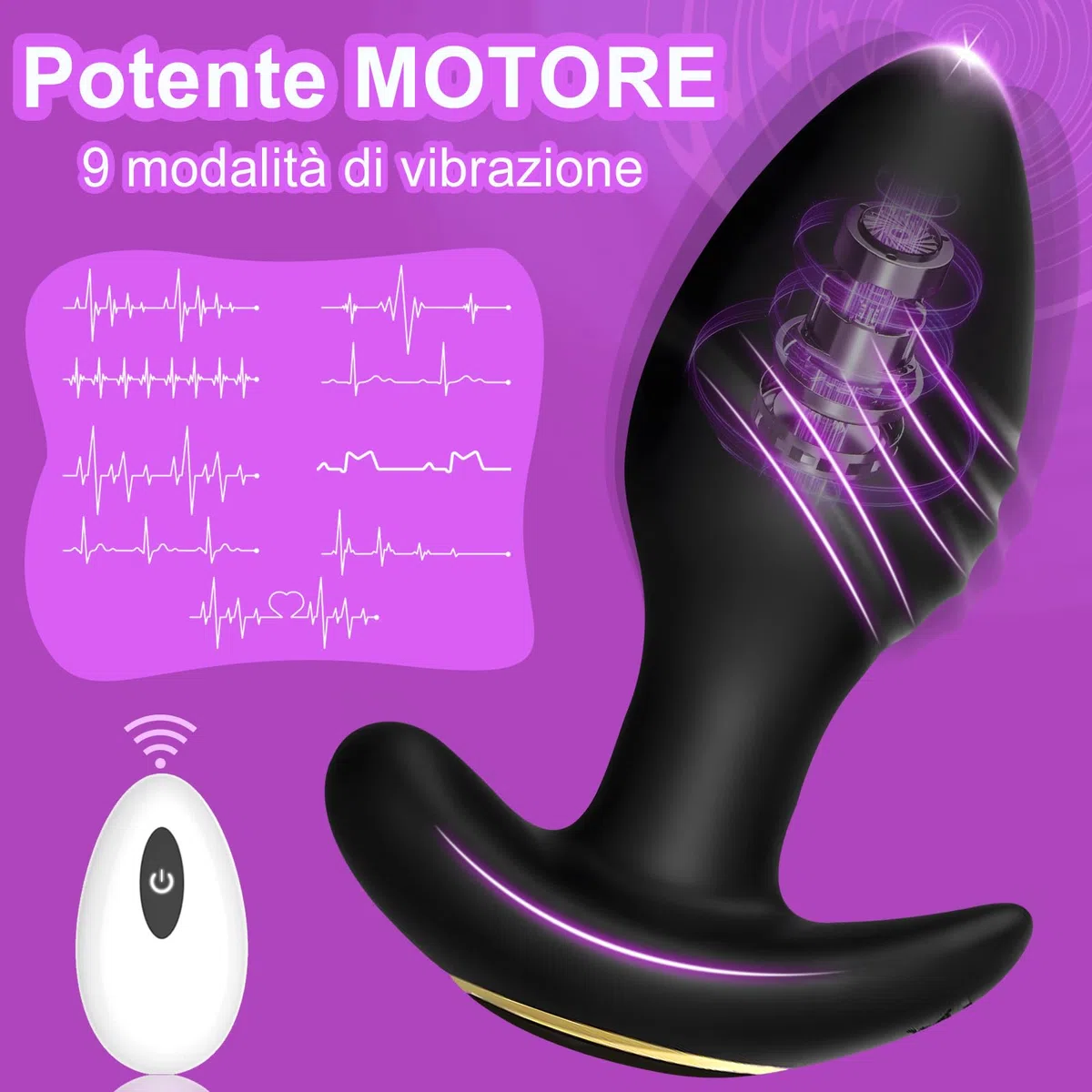 Vibratore Plug Anale Vibratoreper Donna Professionale con Telecomando APP Plug Anale-Dilatatore Donna (preto)