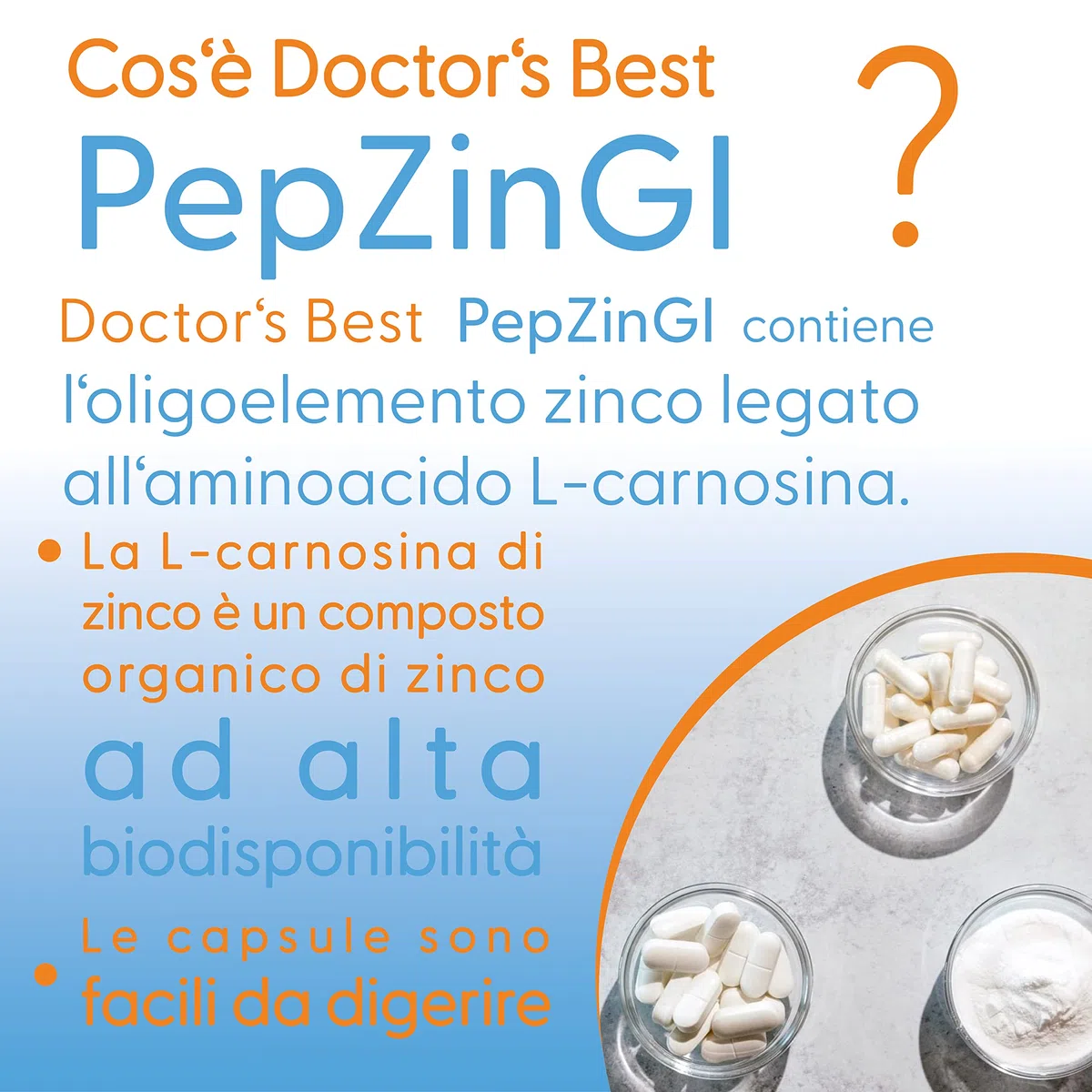 Doctor's Best, PepZinGl, Complesso di Zinco-L-Carnosina, 120 Capsule vegane, Testato in Laboratorio, Minerali, Senza Glutine, Senza Soia, Vegetariano