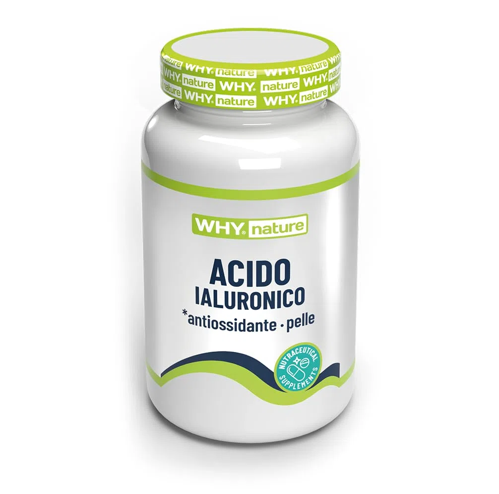 WHY NATURE ACIDO IALURONICO - Acido Ialuronico e Vitamina C - Integratori Alimentari con Estratto di Acerola ad Azione Antiossidante - Senza Glutine - 30 cpr