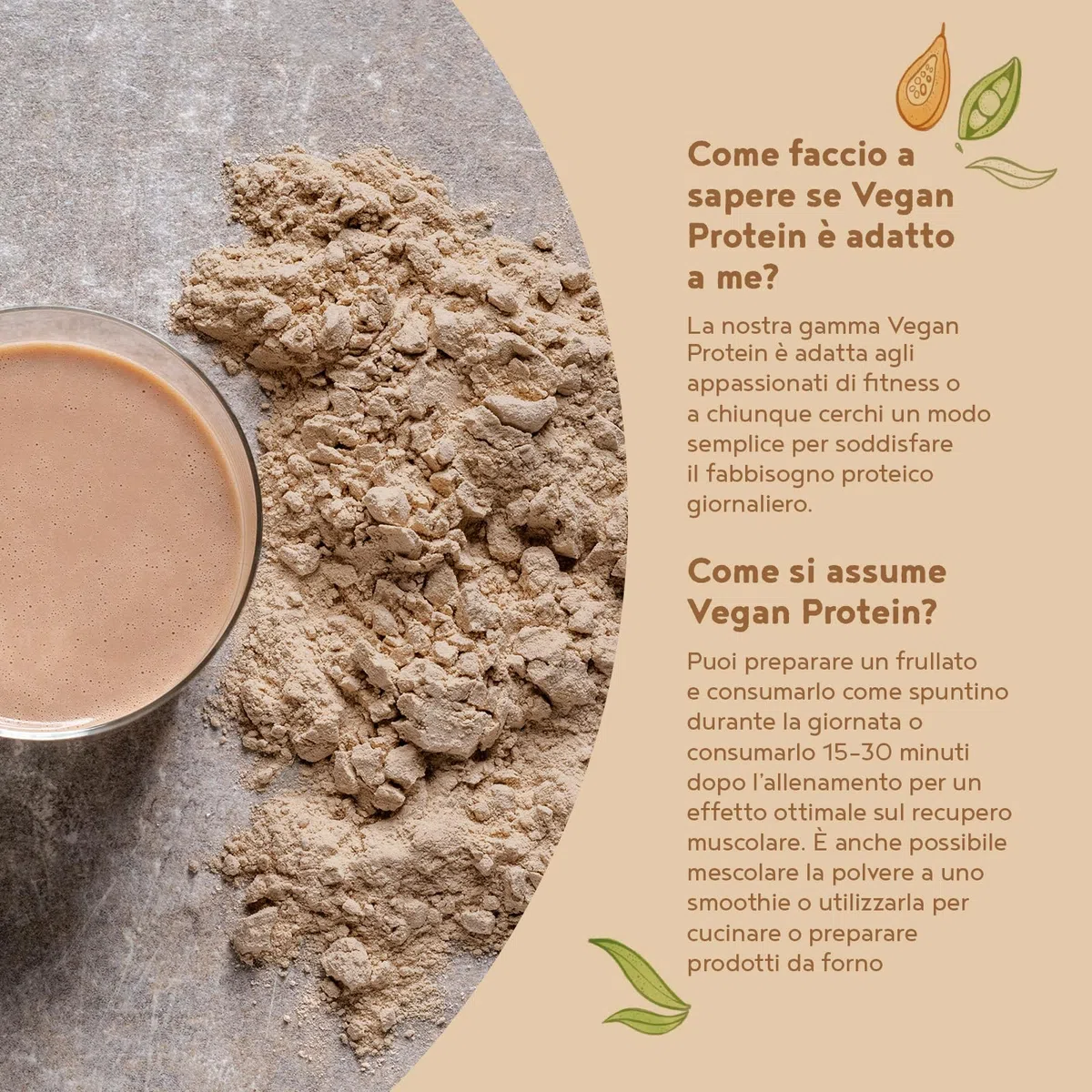 Proteine in Polvere Vegane | Gusto Cioccolato | 21g Proteine Vegetali Isolate di Pisello, Riso, Girasole e Soia | Massa Muscolare | 1.2kg Vegan Protein Powder | Alpha Foods