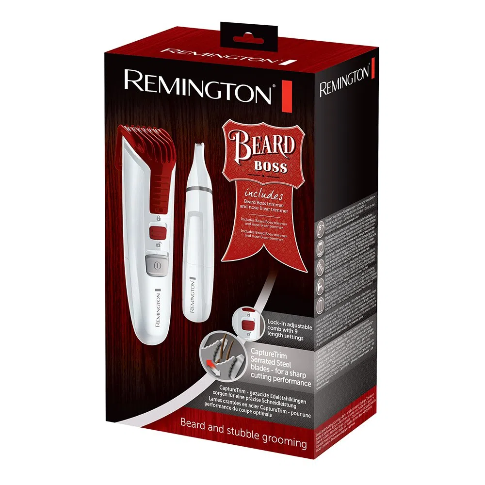Remington MB4122 Beard Boss Regolabarba Limited Edition Gift Set, batteria, bianco