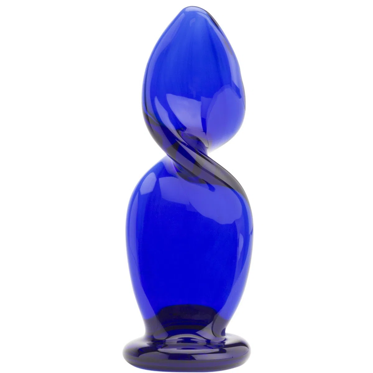 GLASSVIBRATIONS - Dildo di vetro - Blauer Korkenzieher