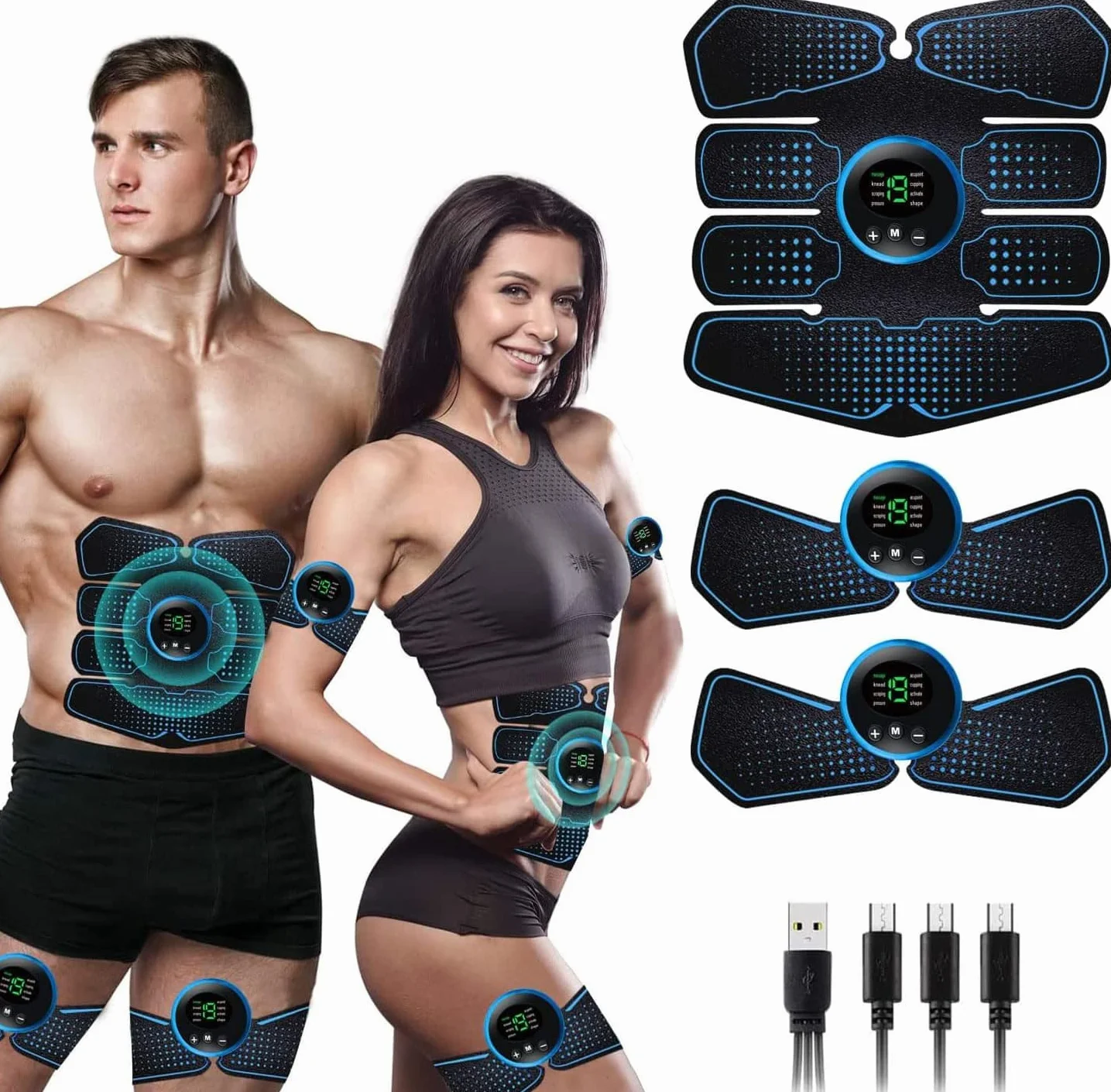 Elettrostimolatore Muscolare, Cintura Elettrostimolatore per Addominali, ABS Trainer/Toner per Addome/Braccio/Vita/Gambe