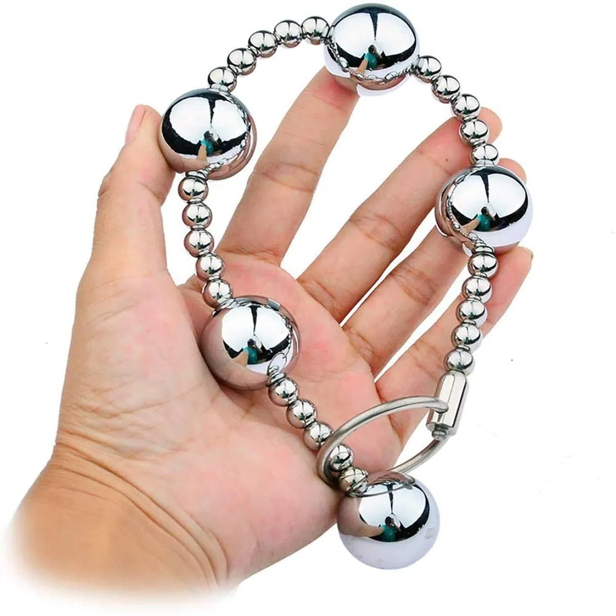 Falli anali BDSM, palline anali, catene anali in metallo, palline anali grandi in acciaio inossidabile, catene a sfere con palline anali, giocattoli sessuali anali SM for uomini e donne