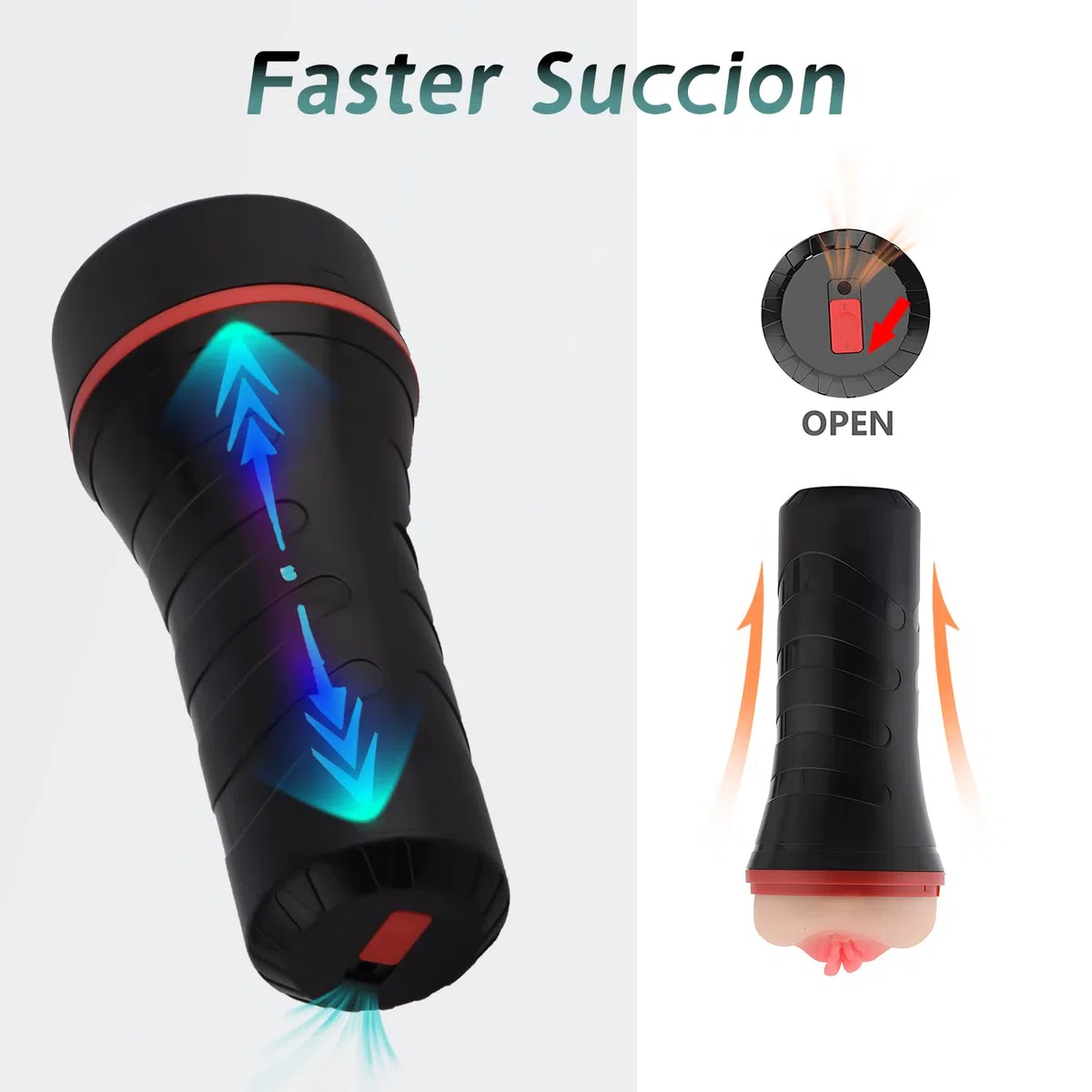 Masturbtore Uomo Automatico Realistico con Aspirazione Masturbtore per Uomini Sex Toys Masturbatore Uomo Sexy Shop Hot Oggetti Masturbatore Maschile Masturazione Realistico Uomo… (Nero)