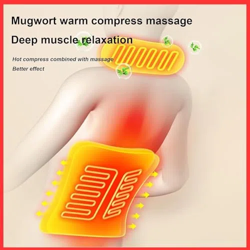 Tappetino per massaggio shiatsu con cuscinetto riscaldato e nodi vibranti, cuscino cervicale regolabile e calore lombare per alleviare il dolore a schiena, collo e spalle