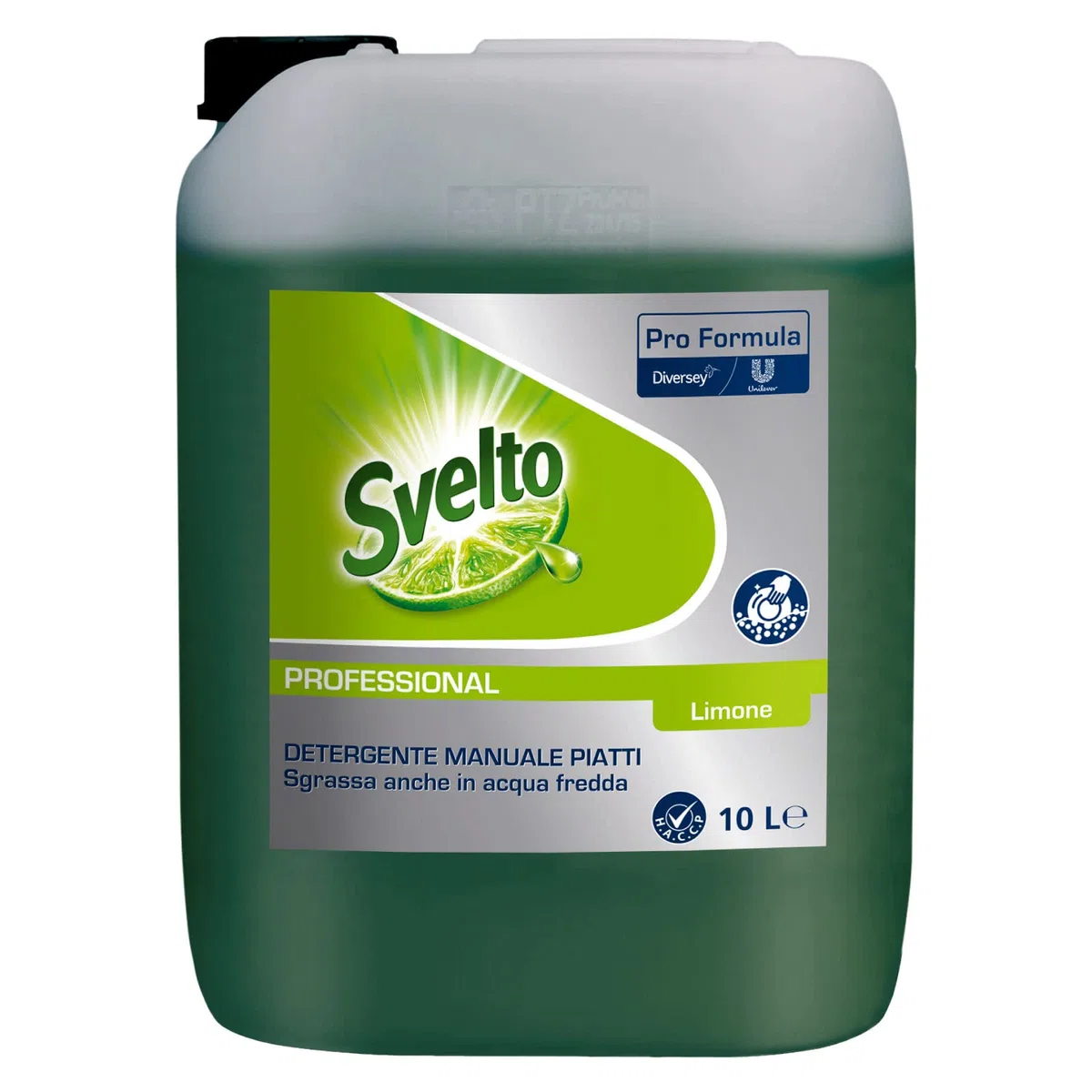Svelto Professional Detergente Manuale Piatti Detersivo Liquido Sgrassante Pro Formula Profumo Limone - Tanica da 10L