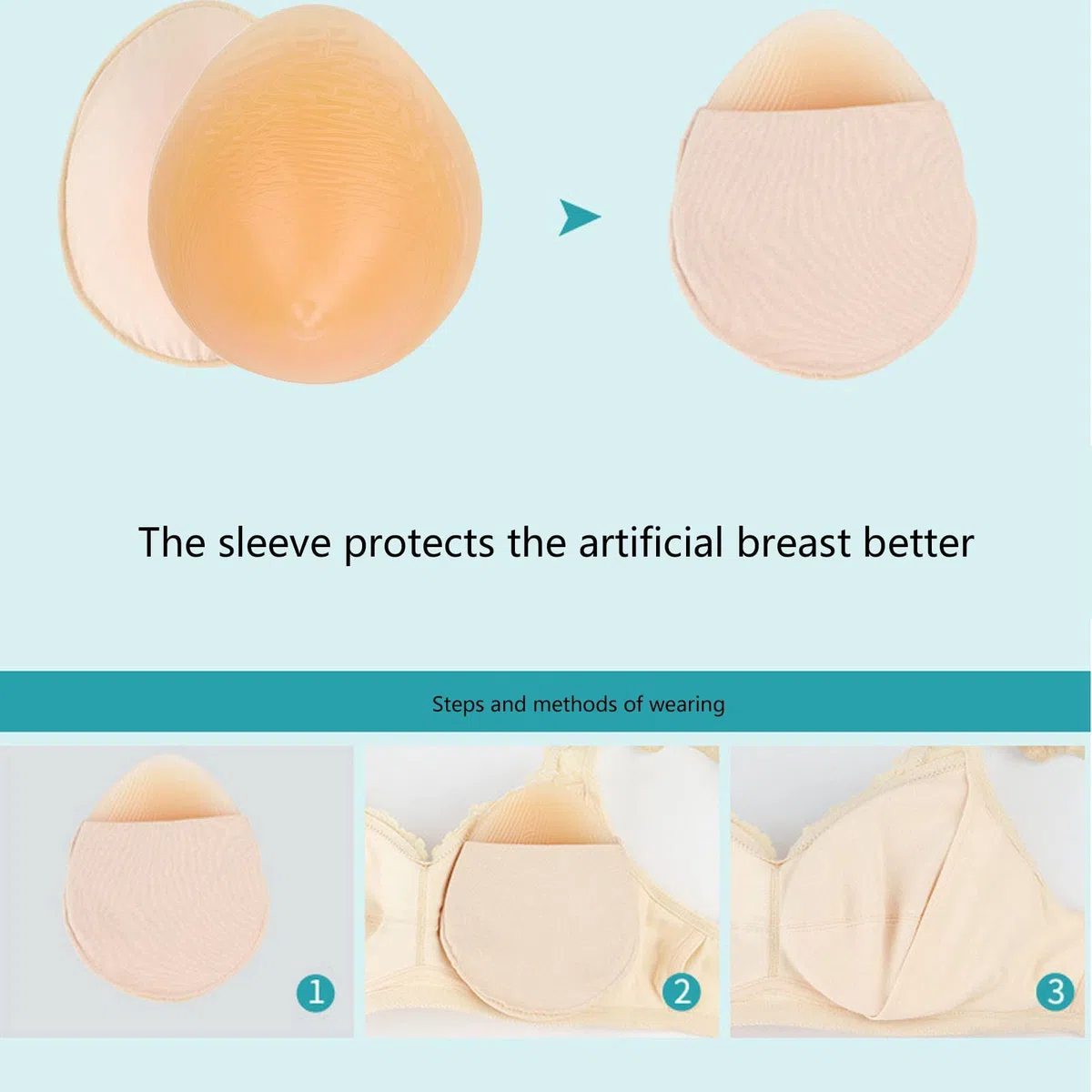 Forme Mammarie in Silicone, Tette Finte Riutilizzabili a Forma di Goccia 150 G, Seni Finti Artificiali Morbido, Protesi per Mastectomia Inserti Reggiseno Travestiti Crossdress