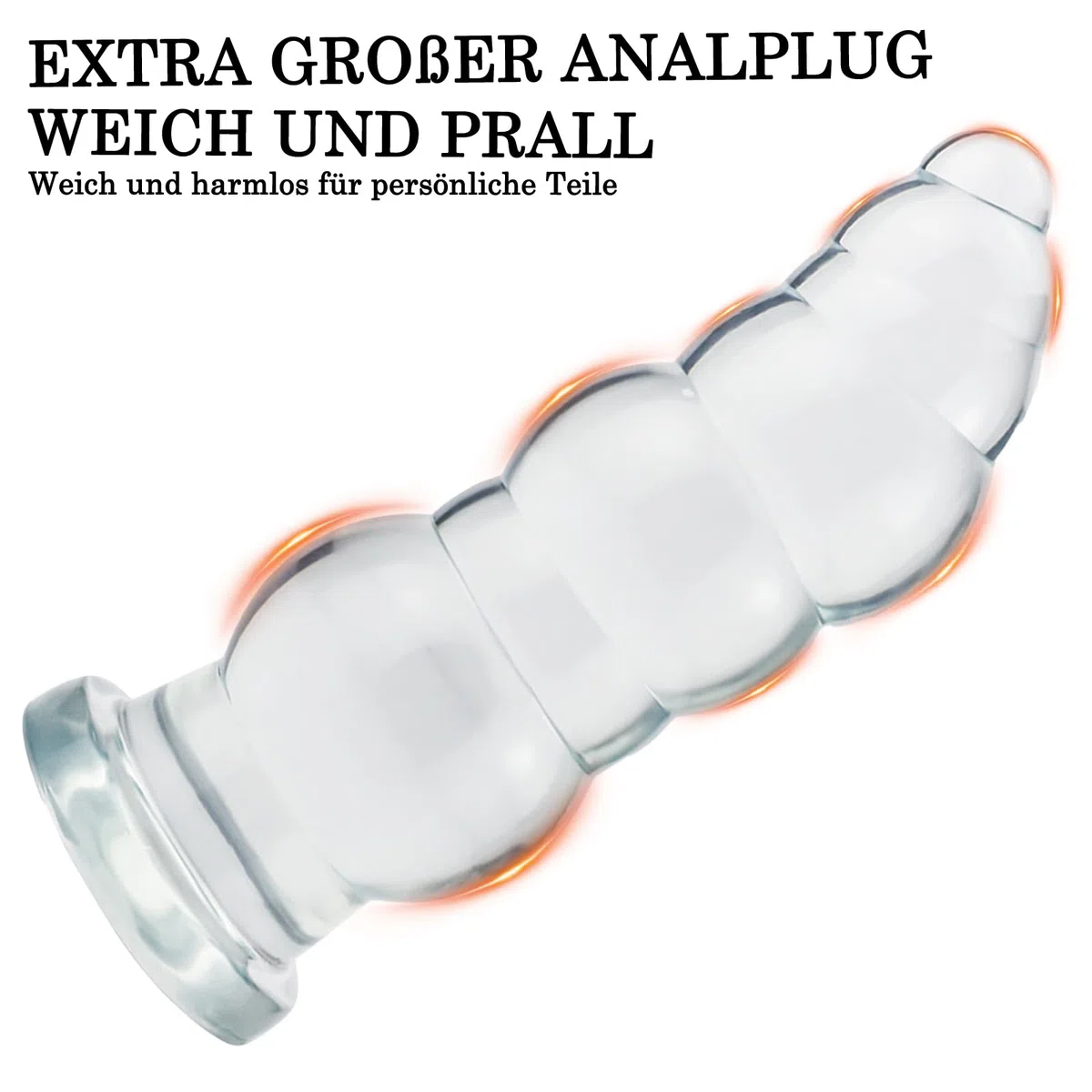 BDSMAGE Plug anale gigante, Plug anale mostruoso, Plug Anale-Dilatatore, Dilatatore Ano Buttplug, Sex Toys per uomini donne coppie principianti professionali (Trasparente)