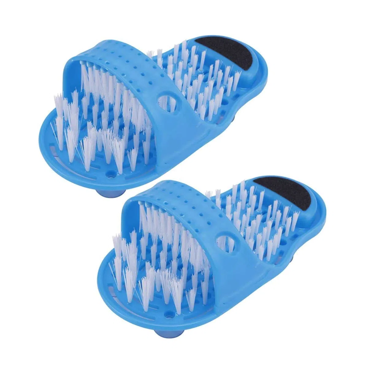 Bagno Foot Cleaner,Tianher 2 Pezzi Spazzola Lavapiedi da Doccia Piede Suola Massaggio Strumento Detergente con Ventosa Pantofola Massaggiatore (tacco nero)