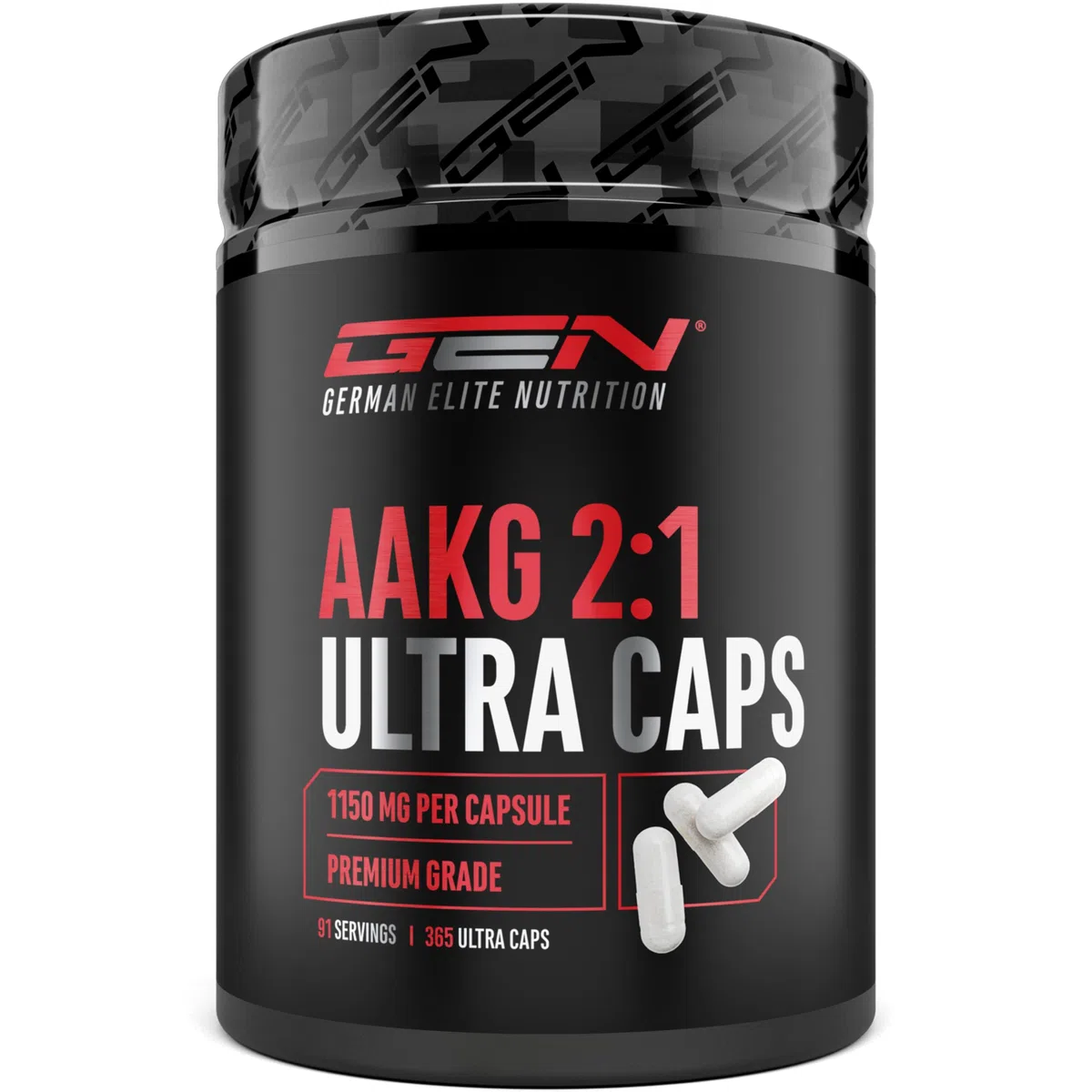 AAKG Ultra Caps - 365 capsule con 1150 mg ciascuna di L-arginina alfa-chetoglutarato pura - Amminoacido puro da fermentazione vegetale - Altamente dosato
