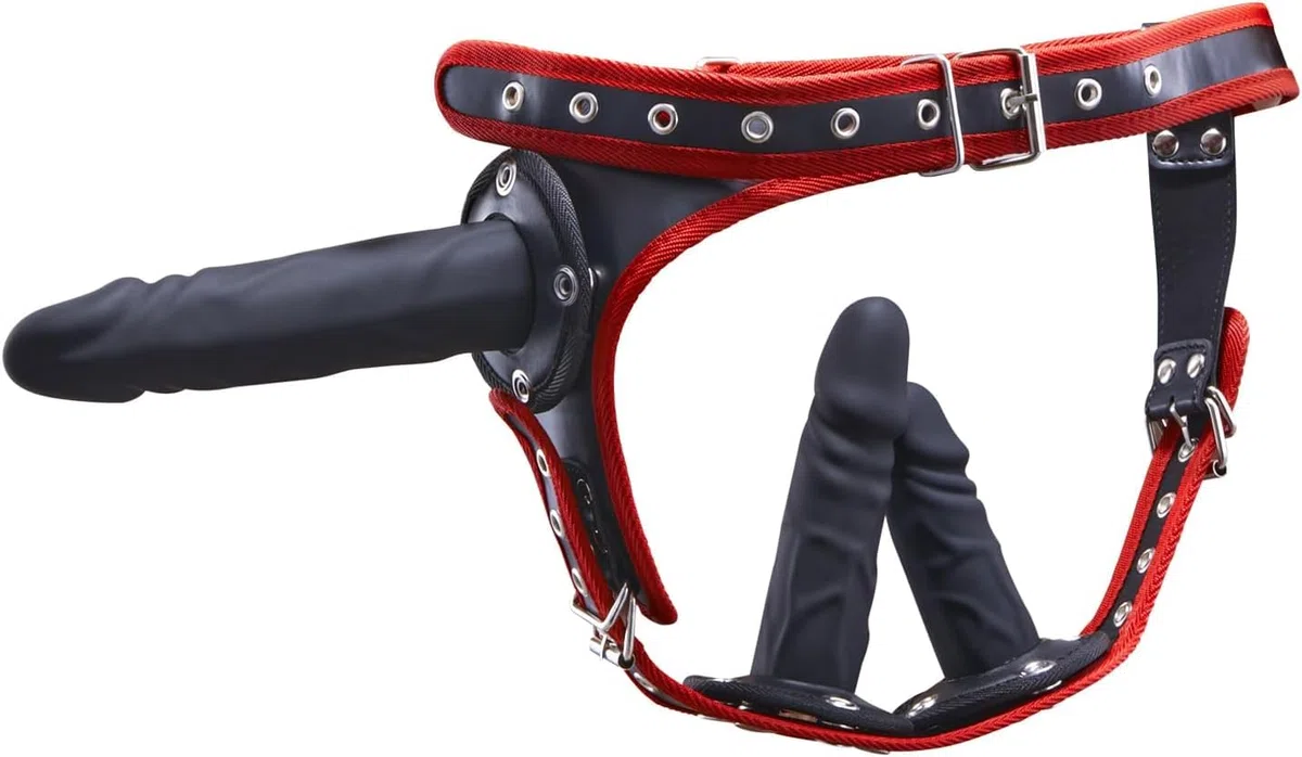 Dildo Strapon per Donne, Doppio Fallo Coppia, Fallo Indossabile, Dildo Anale Realistico Pene, Sex Toys Sessuali Strap on per Coppie Uomo Donna Lesbica, Rimovibili Regolabile