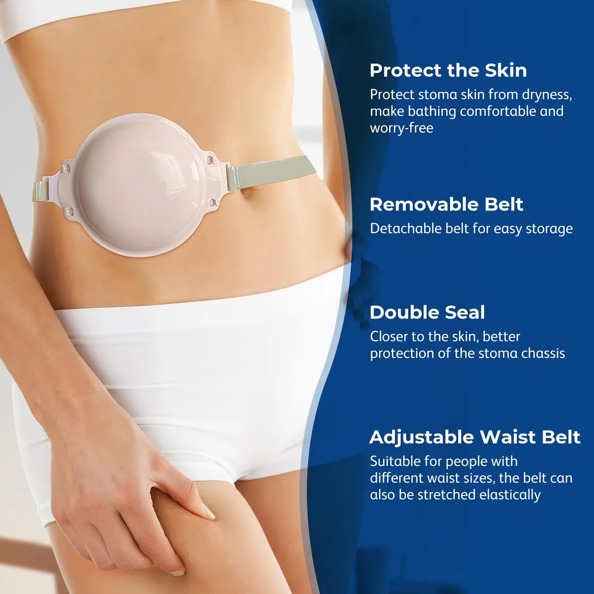 Copertura da Bagno per Stomia, Protezione per Piaghe Doccia in Silicone Regolabile Impermeabile Forniture per Stomia Colore Pelle