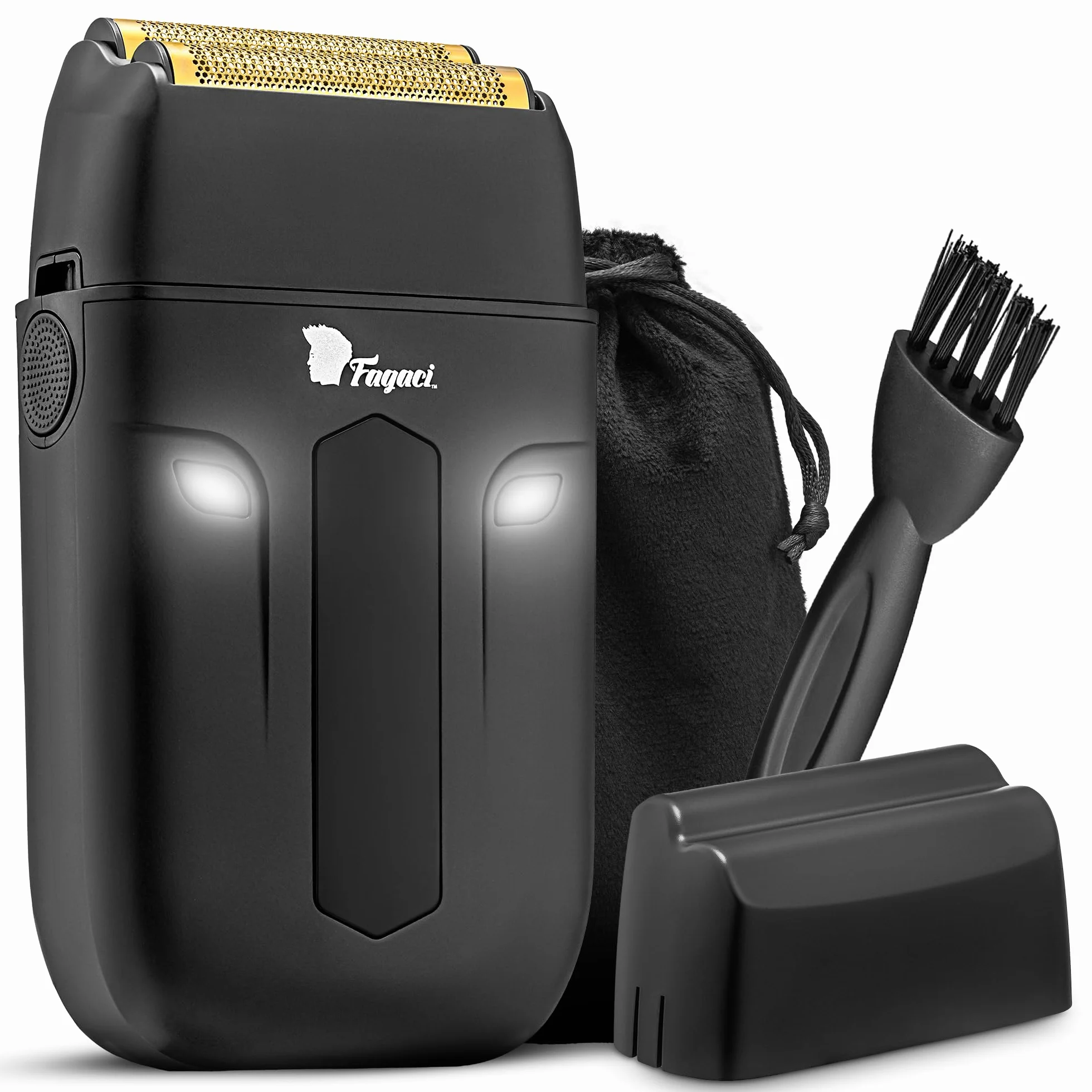 Fagaci Rasoio a Lamina con Rasatura Precisa, Electric Shaver Senza Irritazioni, Rasoio Barba Uomo Elettrico con 8500 giri/min ad Alta Coppia, Shaver Elettrico Barba e Capelli Facile da Pulire