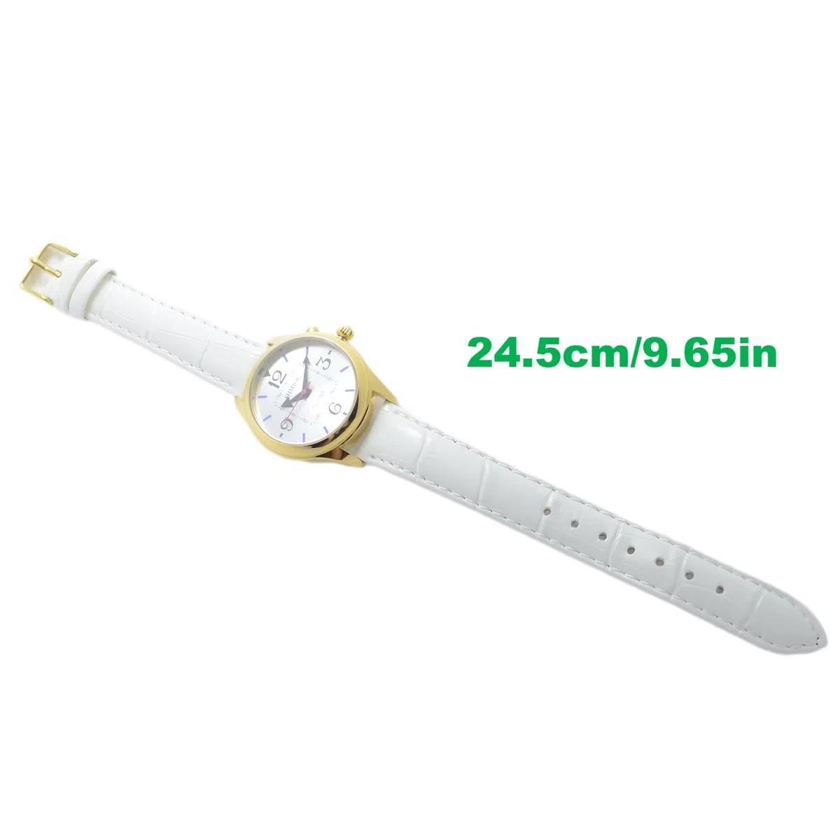 XM-FR-230401 - Orologio parlante francese per ciechi per anziani ipovedenti, bianco, Cinghia