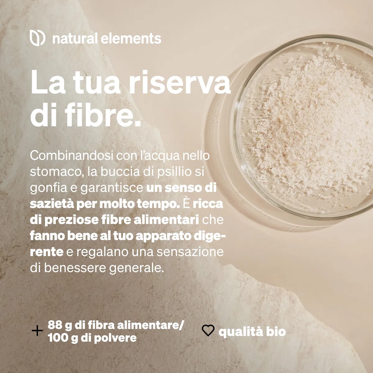 Psillio Polvere, Bucce di Psillio Biologico, Purezza 99%, Sacchetto 500 g, Certificazione biologica, Vegano, Basso Contenuto di Carboidrati, Ricco di Fibre, senza Glutine, senza Additivi Inutili