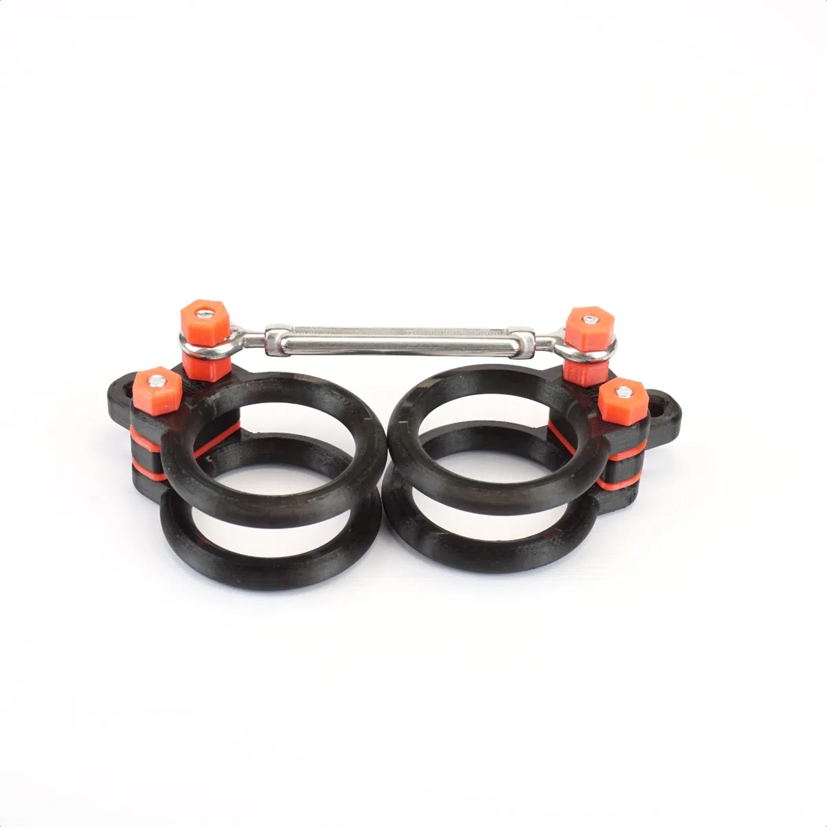 RANGER DOUBLE-BALLCUFFS, BALLCUFFS-STRETCHER di Nova Lux, Set con anelli di serraggio Crusher, Gabbia per erezione testicoli scroto di Nova Lux, realizzato nell'UE, CBT