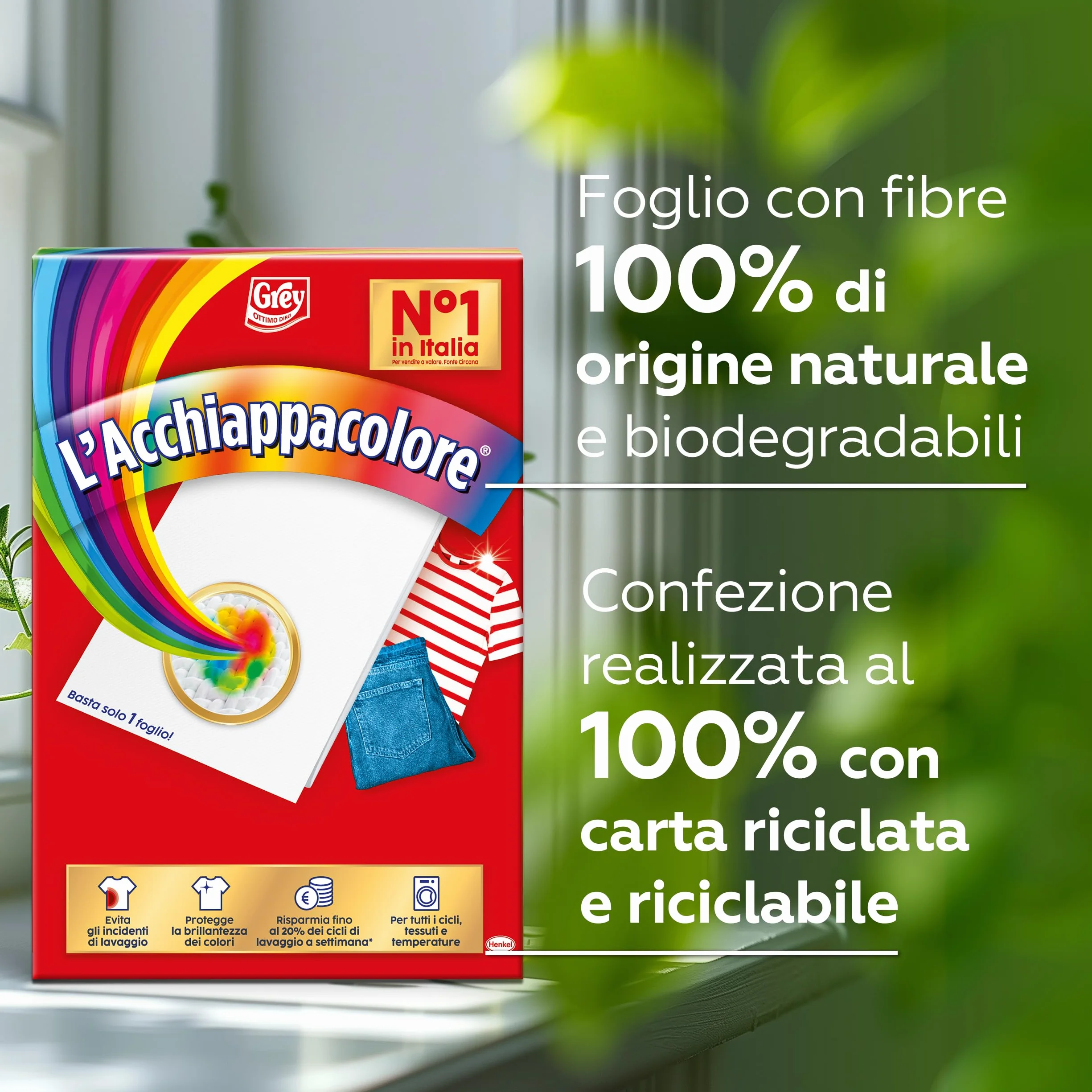 Grey L'Acchiappacolore Fogli Cattura Colore, Evita Incidenti Lavaggio, Confezione da 160 Fogli, 4 X 40