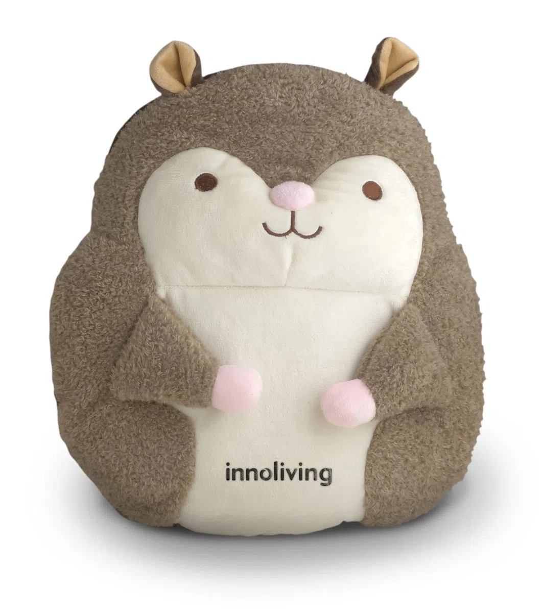 Innoliving INN-768S Peluche Scoiattolo Riscaldabile, Cuscino Termico a Forma di Scoiattolo, Scaldino Elettrico Senza Acqua, Cordless, Durata Calore 6 Ore