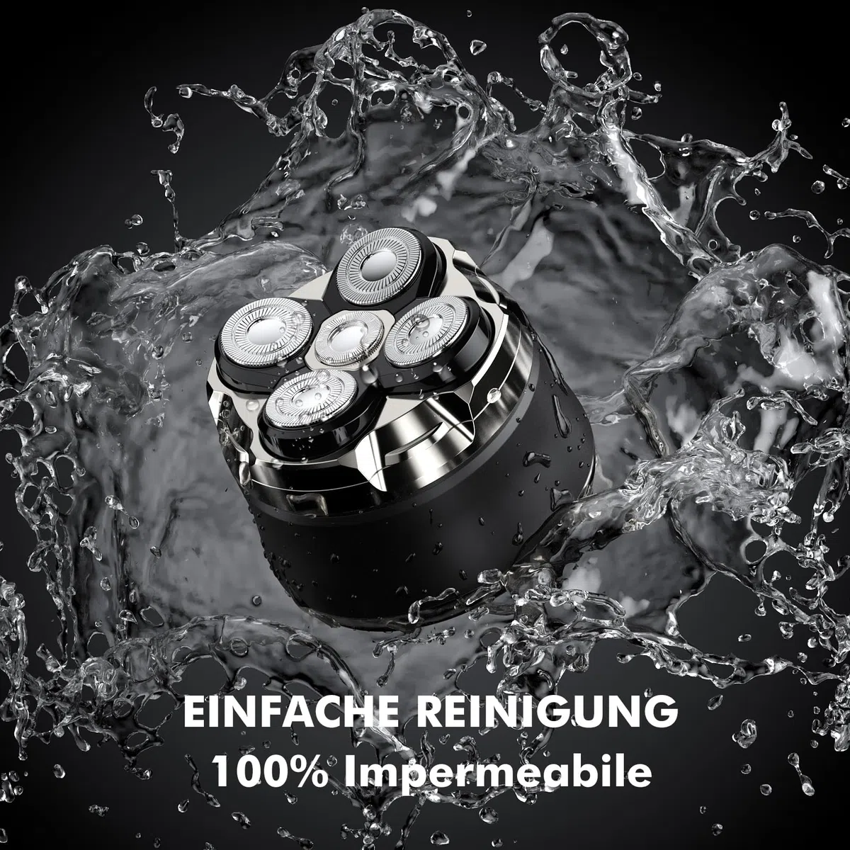 Rasoio Testa Calva, Rasoio Elettrico Barba, 5D Rasoio Capelli Uomo Testa con Rasoio Testa Magnetiche, Wet & Dry 100% Lavabile, USB Ricaricabile Senza Fili MOJO 1 2K