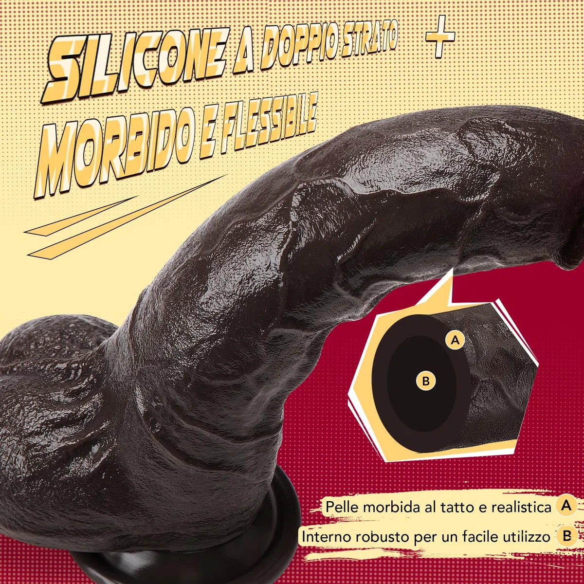 Sex Toys Dildo Realistico - Sexytoysys Donna Uomo Coppie Pene Finto XXL Grosso con Prepuzio Scorrevole, 27CM Plug Anale Gay Dilatatore Silicone Dildos per Sesso con Ventosa Potente e Vene Realistiche