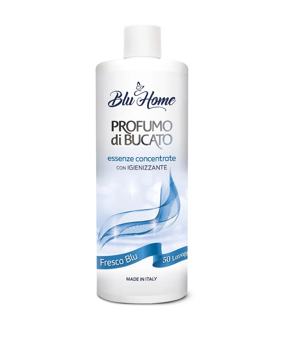 Blu Home Profumo per BUCATO, Essenza Profuma Bucato, Essenza Bucato a Lunga Durata, Super Concentrato per Lavatrice (500 ml (Confezione da 1), Fresco blu)