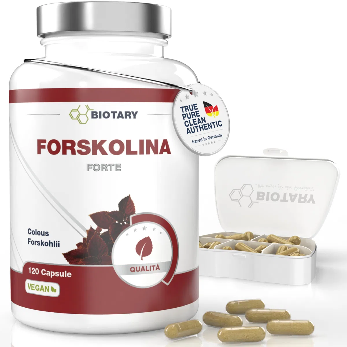 Estratto di Forskolin – 120 capsule – 4 mesi – scatola pillole inclusa – 2800 mg (equivalente a polvere di Forskohlii 35:1) – dosaggio elevato – vegano – testato da laboratorio – qualità premium
