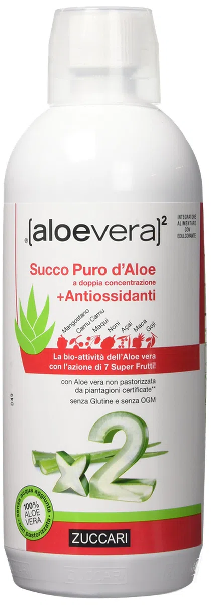 ZUCCARI Aloevera 2 Succo Puro D'aloe A Doppia Concentrazione E Antiossidanti, 1000 ml