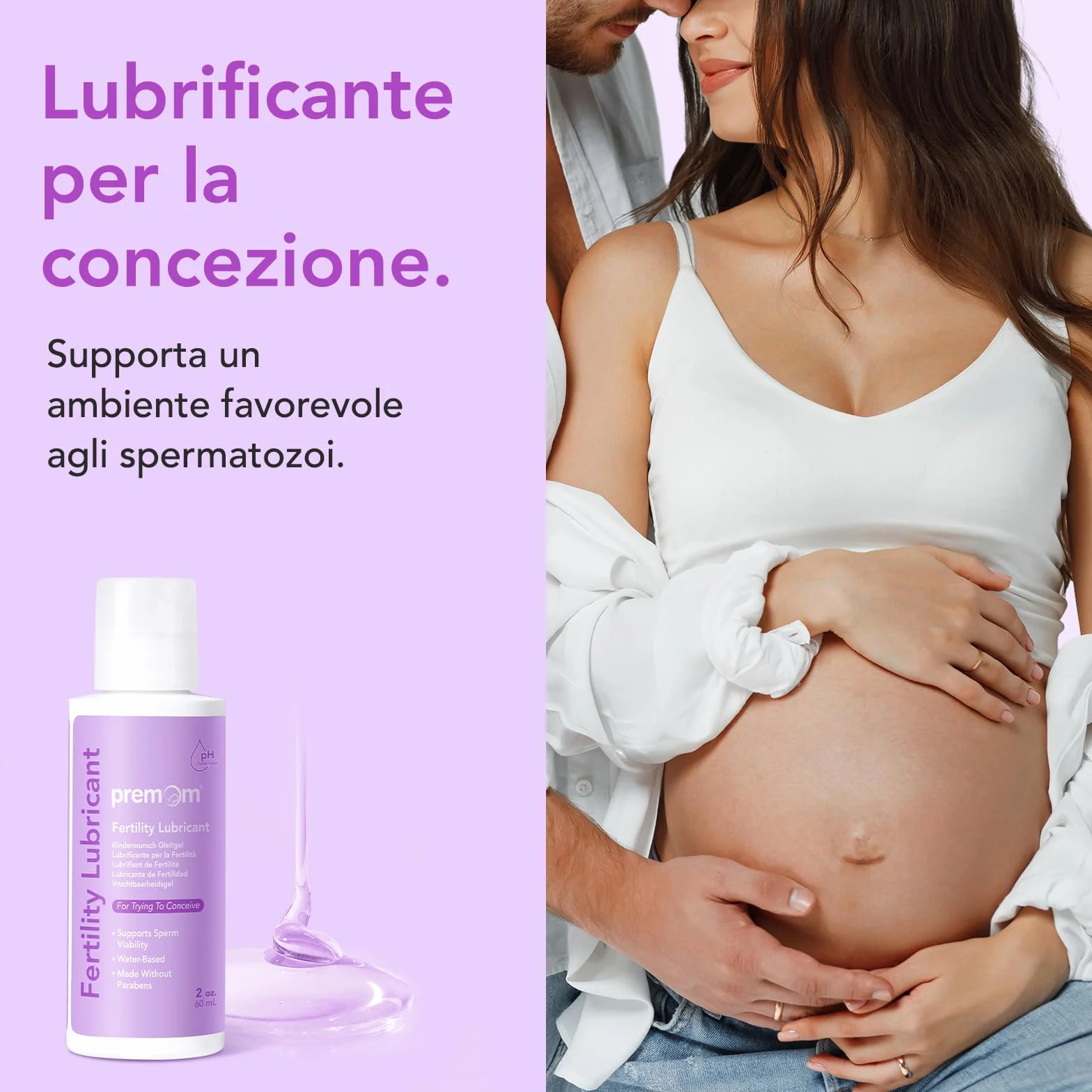 Premom Lubrificante per la Fertilità - 60ml | Facile da Portare