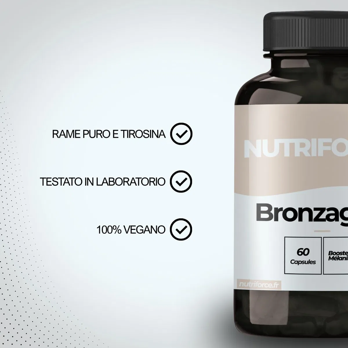 Complesso Abbronzatura – Pelle Dorata, Melanina e Protezione – Integratore Naturale – Prodotto in Francia