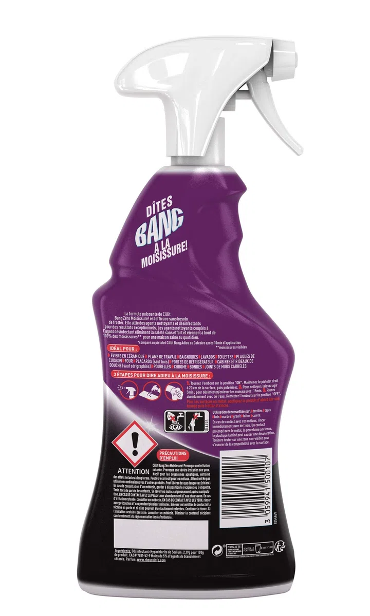 CILLIT - Set di 2 pistole detergente potente anti-muffa, 750 ml