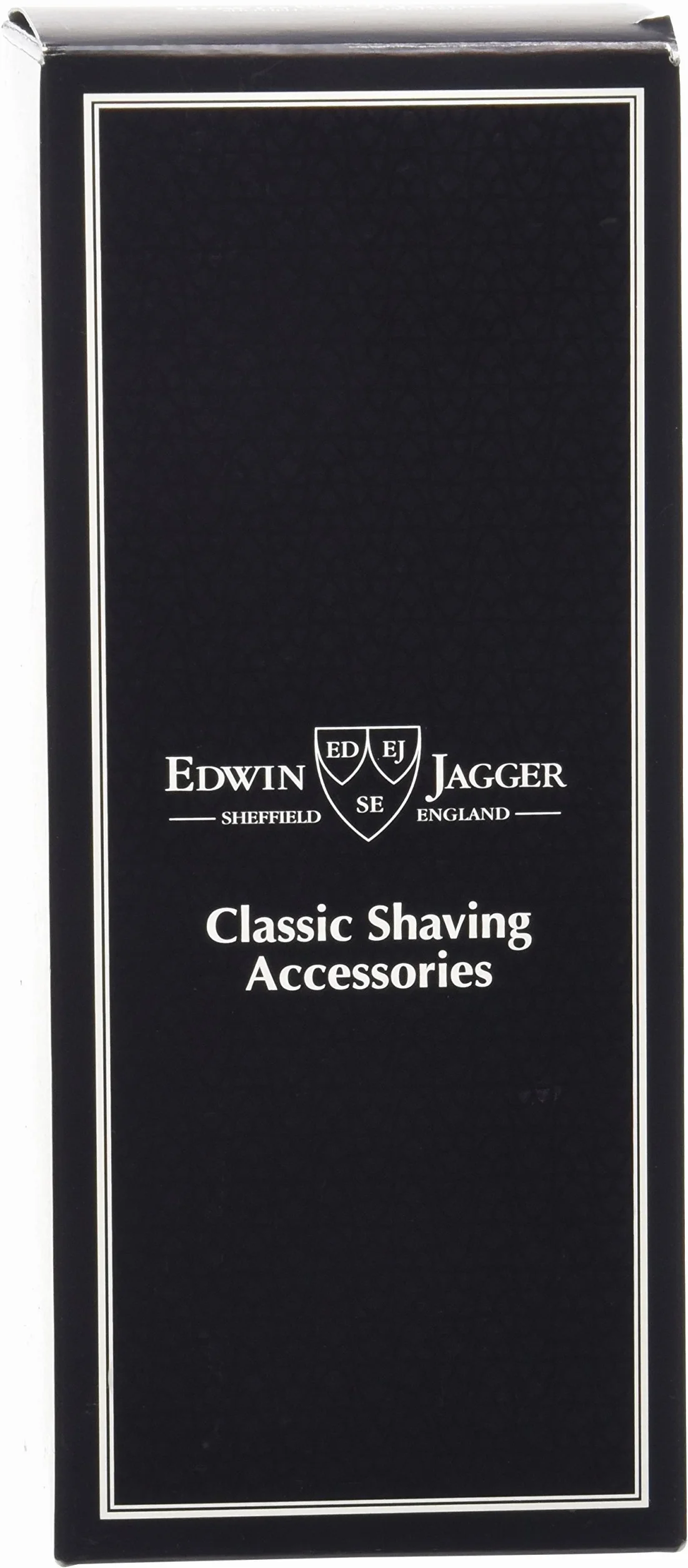 Edwin Jagger - Pennello da barba con setole di puro tasso, manico imitazione ebano, fatto a mano, con porta pennello, 8,6 cm