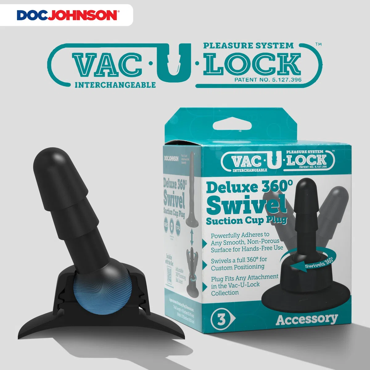 Doc Johnson 86754 Swivel Suction Cup Plug 360