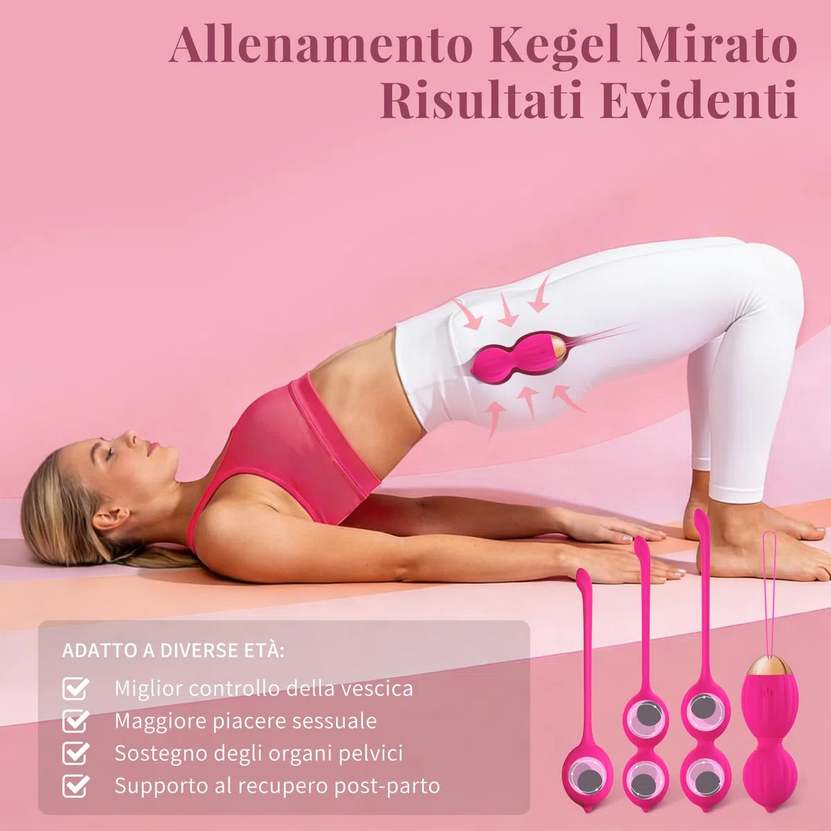 FIDECH - Set di 5 sfere dell'amore senza fili, con telecomando, per allenare la muscolatura vaginale, per coppie