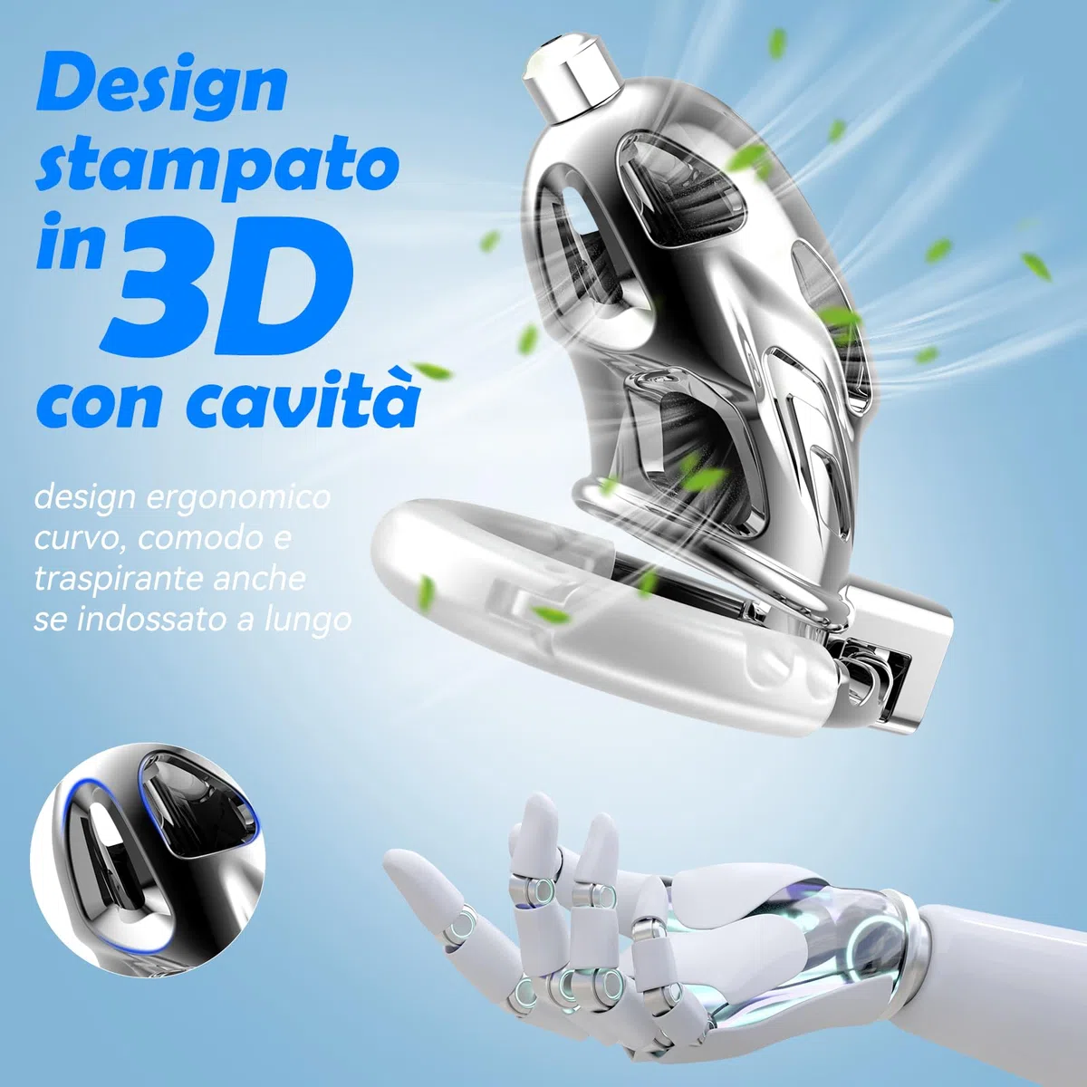 Male Chastity Cage Gabbia di castità maschile giocattoli sessuali per adulti, Himitsuna grande e leggera con catetere uretrale morbido e 7 misure regolabili, attrezzatura per bondage BDSM per uomini