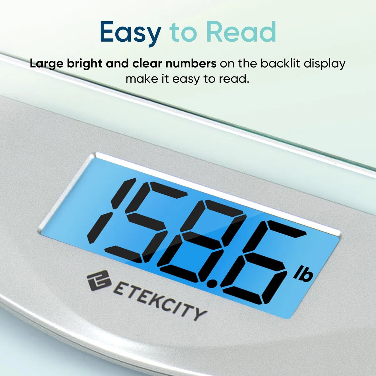 Etekcity Bilancia per peso corporeo, bilancia da bagno con display LCD trasparente, tecnologia di misurazione ad alta precisione (0,1 kg/max 180 kg), design ultra sottile da 6 mm, vetro temperato