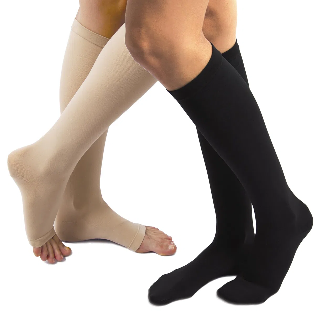 Beman 401C - Gambaletti Medicali K1 Classe 1, Compressione Graduata 15-21 mmHg, Punta Chiusa Unisex, Tallone Rinforzato e Cuciture Piatte, Elastici Resistenti