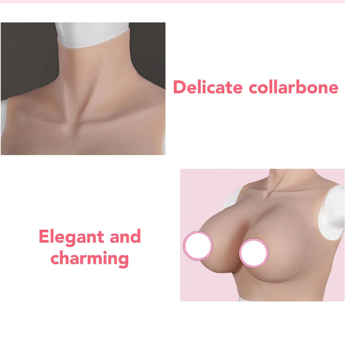 Forme del Seno in Silicone Feminique, Seni Finti in Silicone Realistici con Coppa C, Seno Protesico Ad Alto Elastomero per Mastectomia, Travestiti, Cosplay, Affermazione di