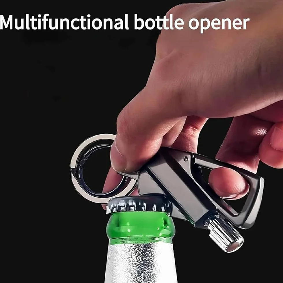 YGCHEN Accendino Eterno 3 in 1, Accendifuoco in Metallo con Apribottiglie, Mini Accendino Multifunzione per Zaino e Chiavi, Ideale per Campeggio, Escursionismo ed Emergenza - Regalo per Uomo Pratico