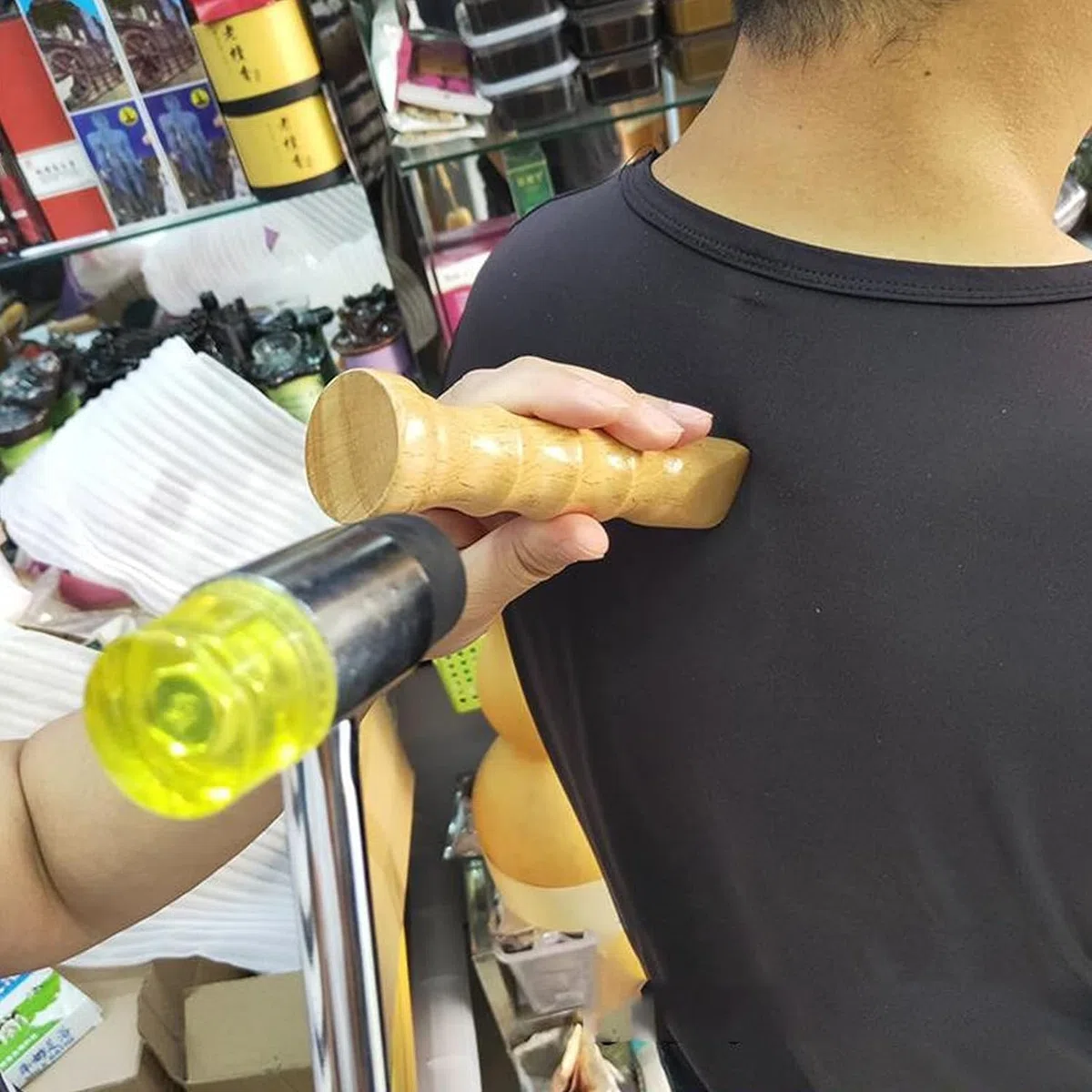 Set di strumenti per il massaggio del martello ortopedico per il corpo in legno, martello per massaggio alla schiena, agopuntura, terapia del rullo, meridiani(without storage box)