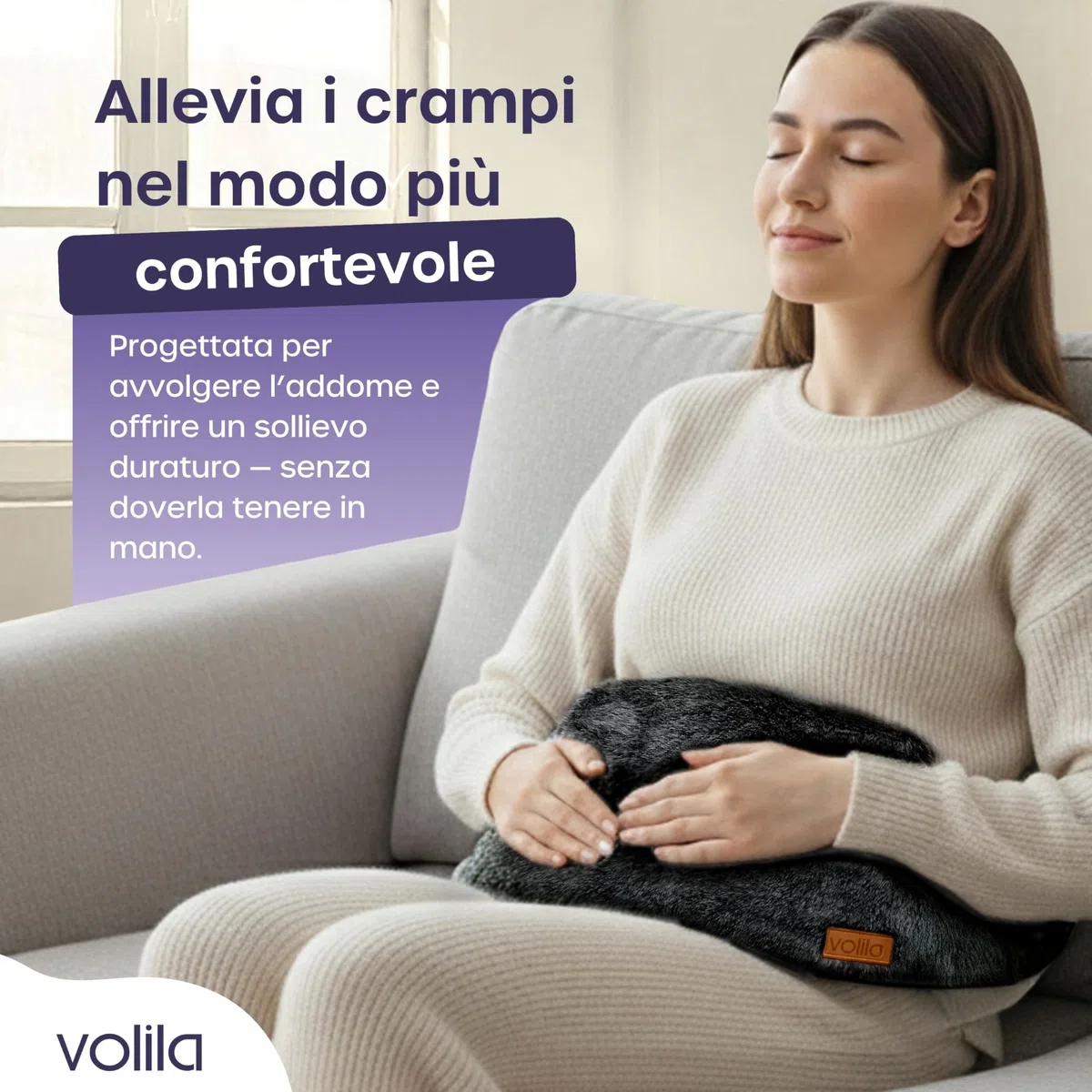 Cintura per Borsa dell'Acqua Calda - Boule Acqua Calda da 1,5 Litri con Copertura in Velluto di Coniglio Grigio - Borsa Acqua Calda di Lusso, Morbida e Indossabile per Dolori Mestruali (Nero)
