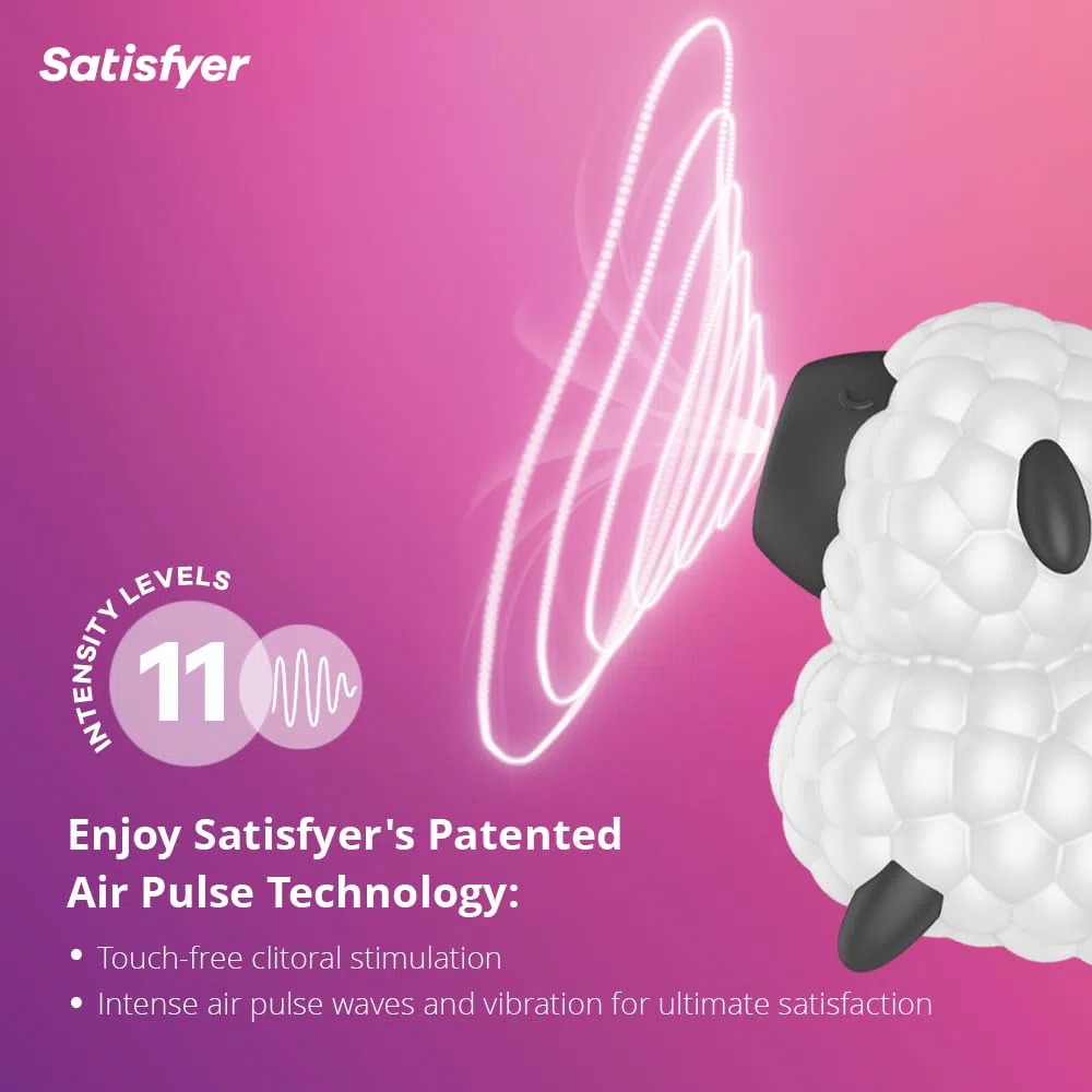 Satisfyer Dreamy Sheep, vibratore da donna a onde di pressione | stimolatore clitorideo con 2 motori | onde di pressione e vibrazione controllabili separatamente | impermeabile | in silicone