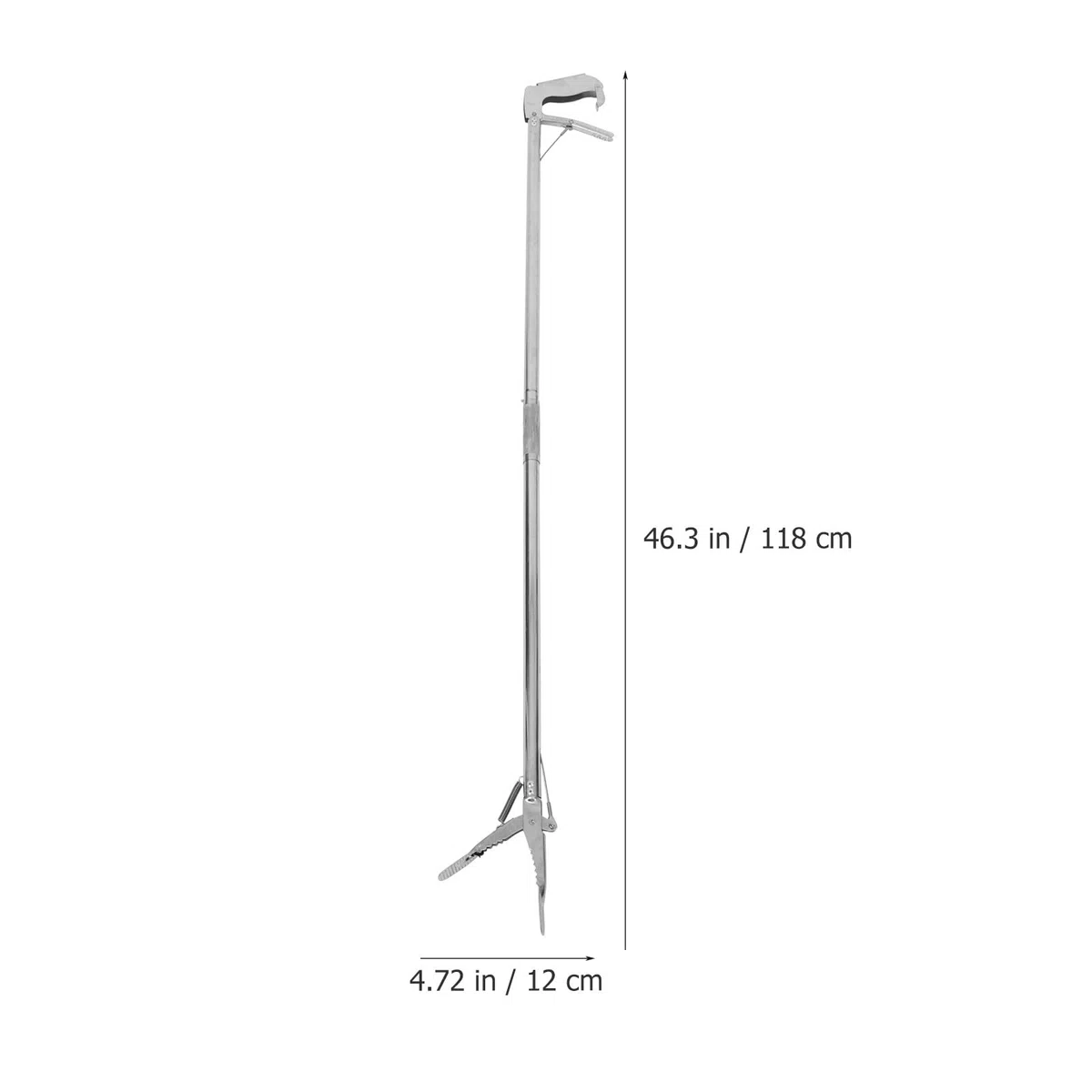 Strumento di Presa in Metallo Clip Pieghevole per Anziani Acciaio Inox 118 CM Utile per Raccolta Oggetti e Pulizia