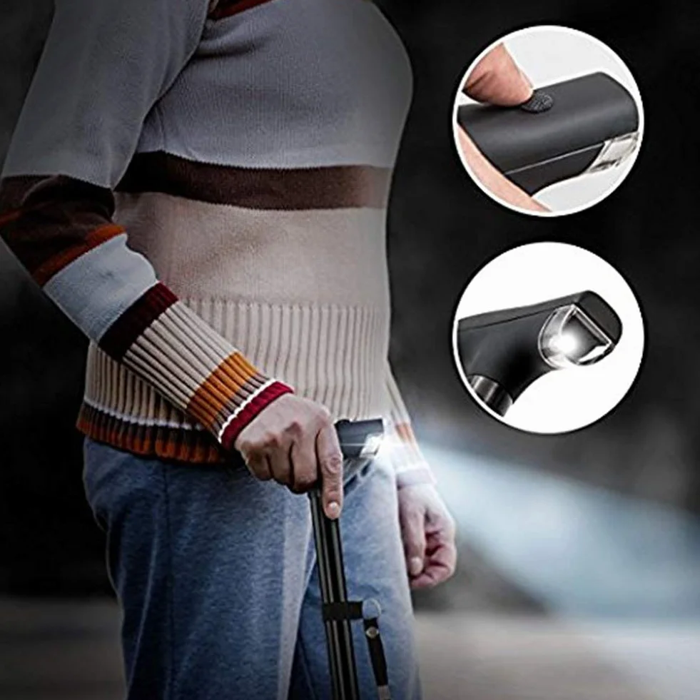 Bastone pieghevole con luce a LED, bastoni regolabili e bastoni da passeggio per disabili di artrite e anziani