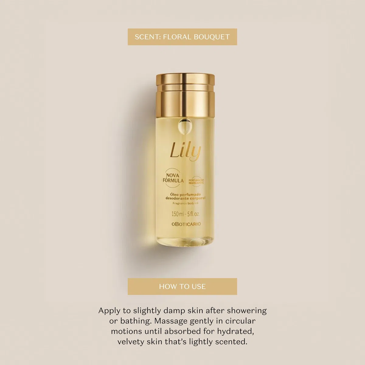 O BOTICARIO LILY OLEO CORPORAL PERFUMADO 150ml