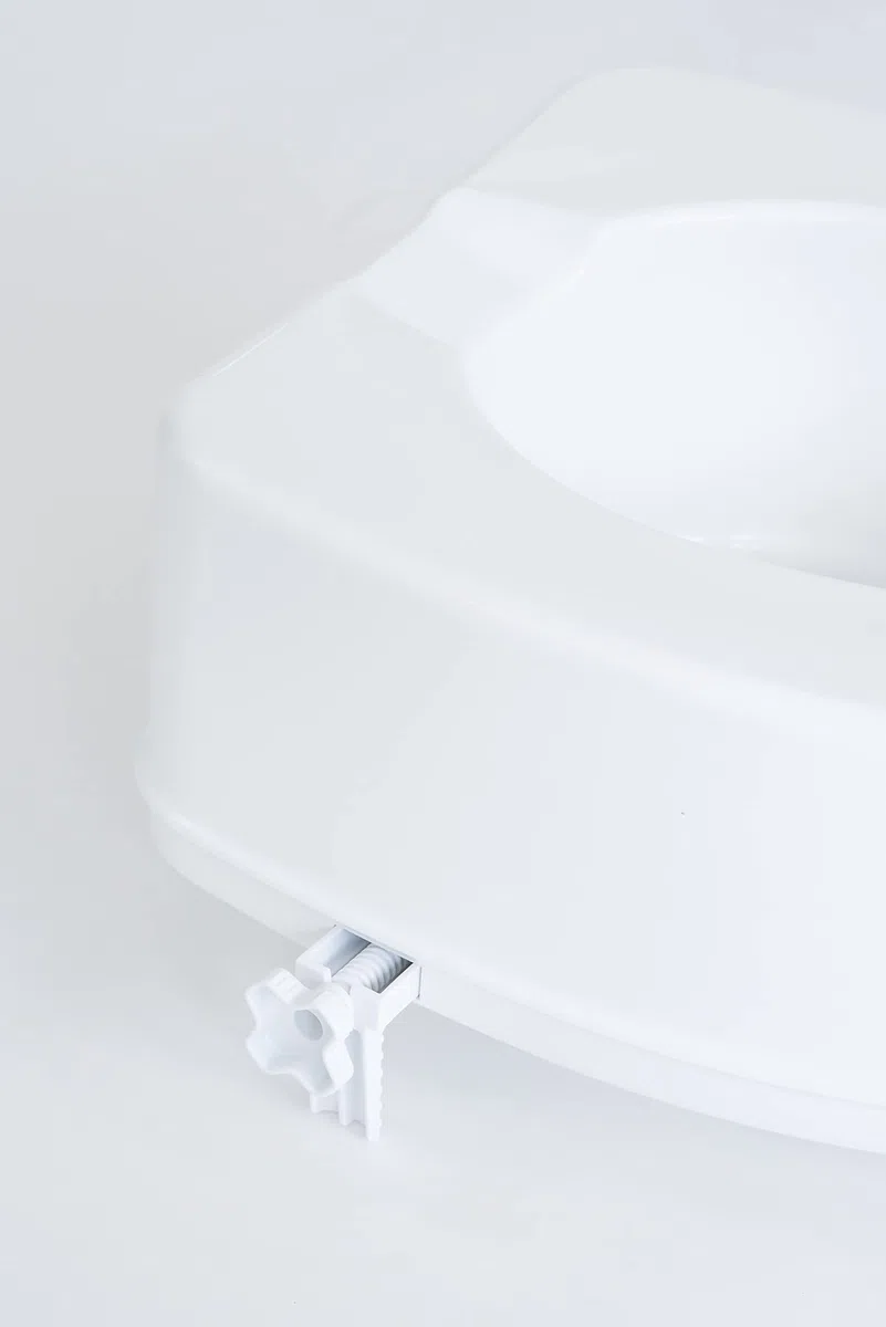 Rialzo WC, H10 cm, con sistema di fissaggio laterale, leggero, sanificabile, portata 200 Kg