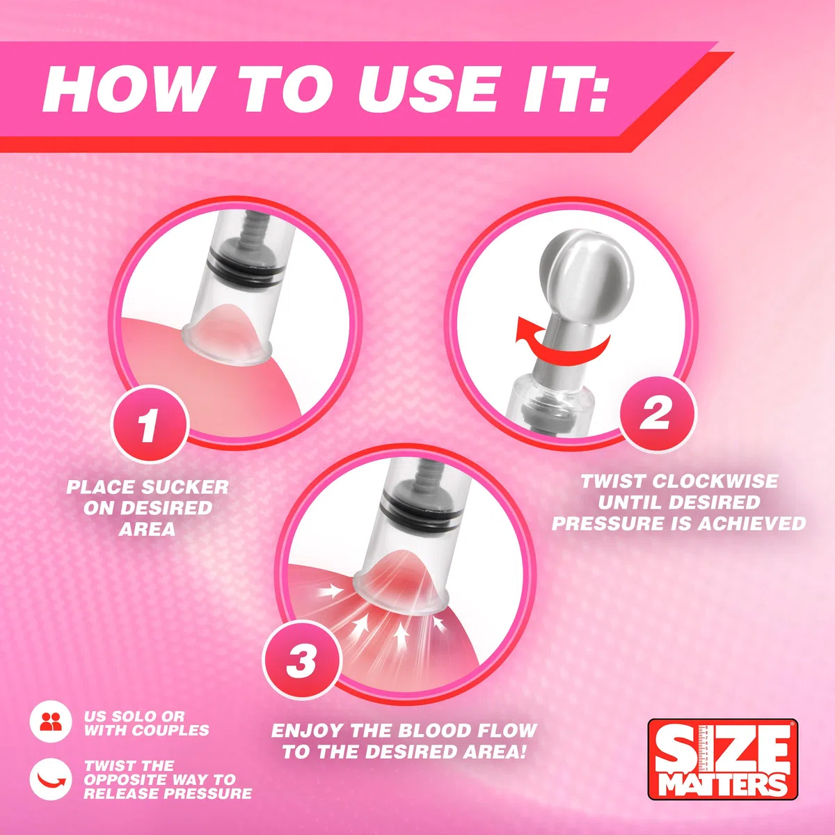 Size Matters Il formato è importante Twist Up per i dispositivi di aspirazione e clitoride