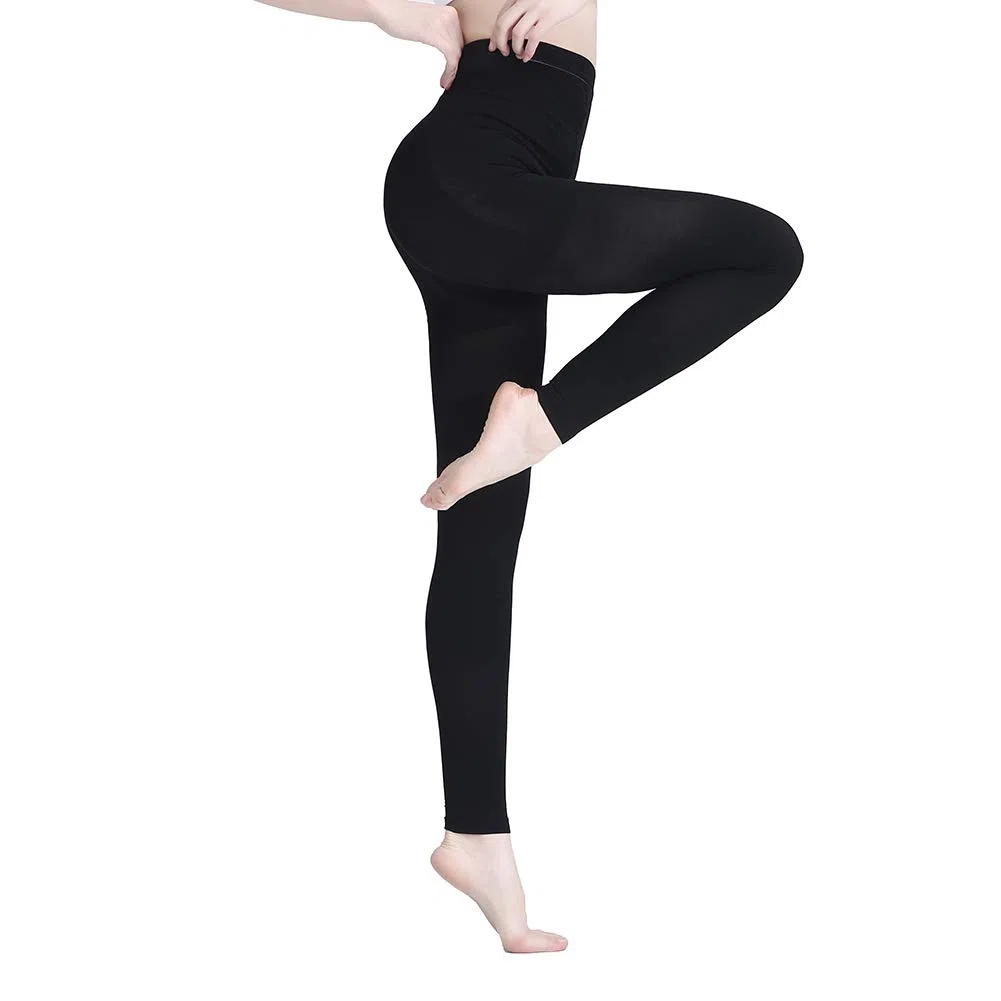 AMZAM Collant a compressione, unisex, punta aperta, 15-20 mmHg, calze a compressione graduata, opachi