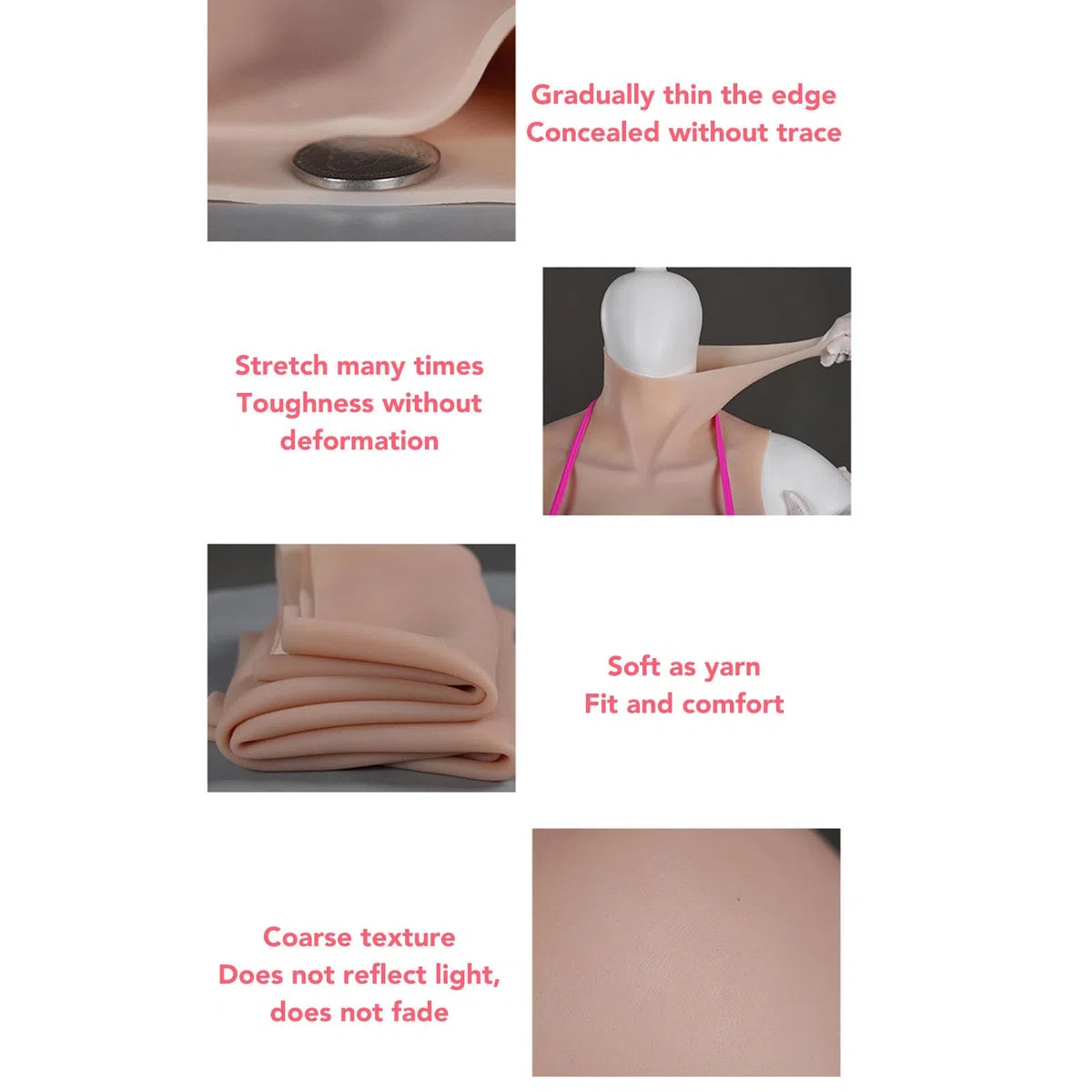 Forme del Seno in Silicone Feminique, Seni Finti in Silicone Realistici con Coppa C, Seno Protesico Ad Alto Elastomero per Mastectomia, Travestiti, Cosplay, Affermazione di