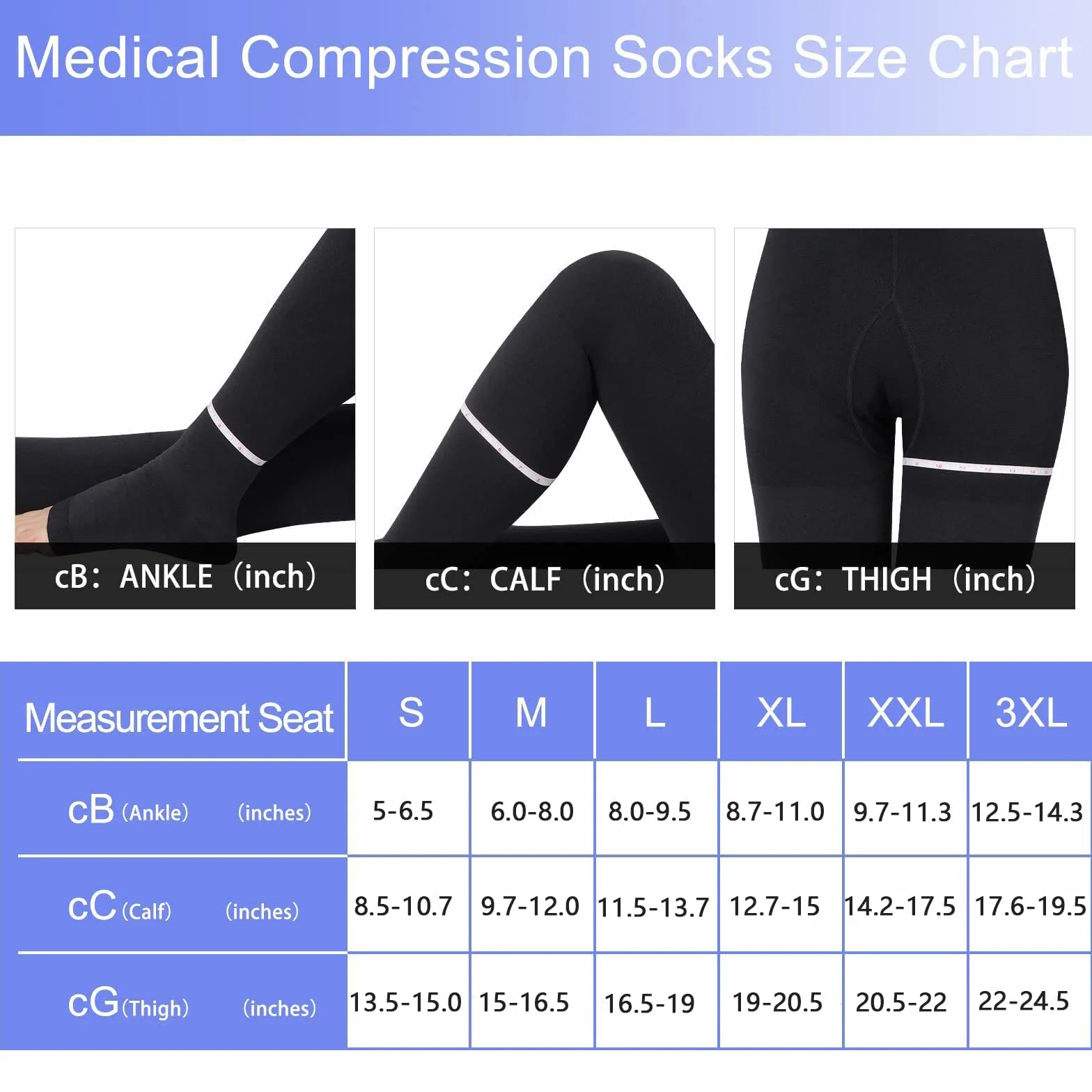 20 – 30 mmHg Calze a compressione mediche da uomo e da donna, classe II, calze a compressione graduate da uomo, punta aperta, calze di sostegno per gravidanza varicose edema